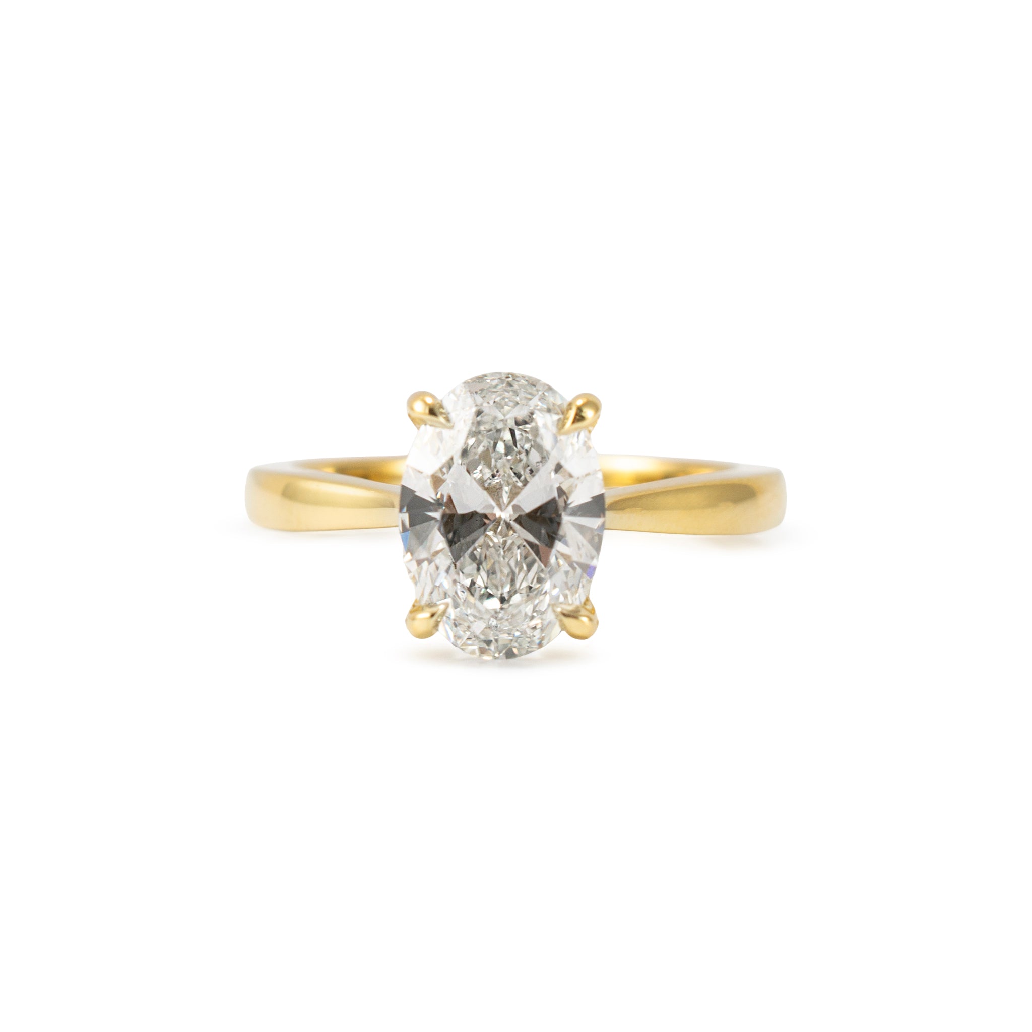 18K Yellow Gold 2.04ct Igi Oval Lab Grown Diamond Solitaire Engagement Ring