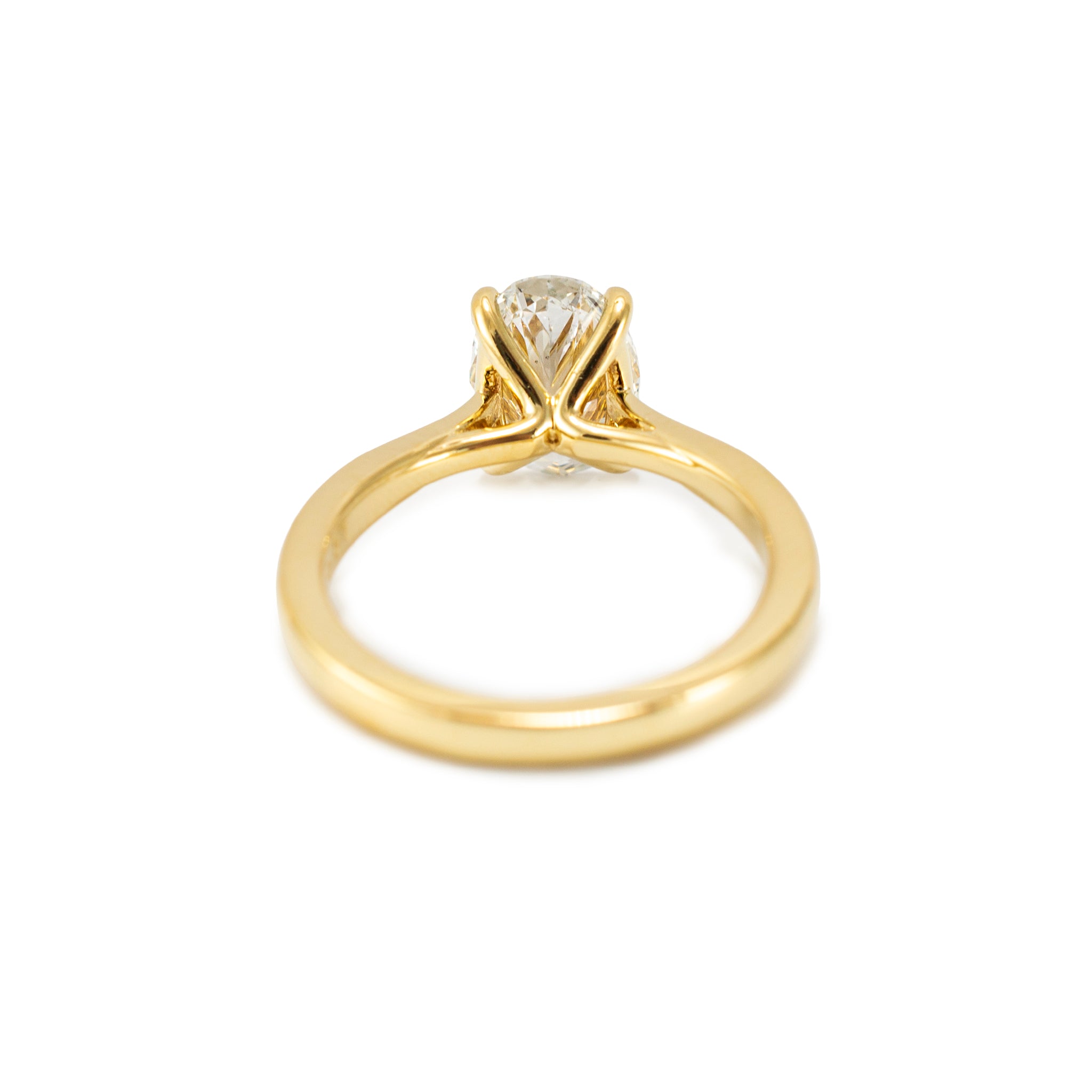 18K Yellow Gold 2.04ct Igi Oval Lab Grown Diamond Solitaire Engagement Ring