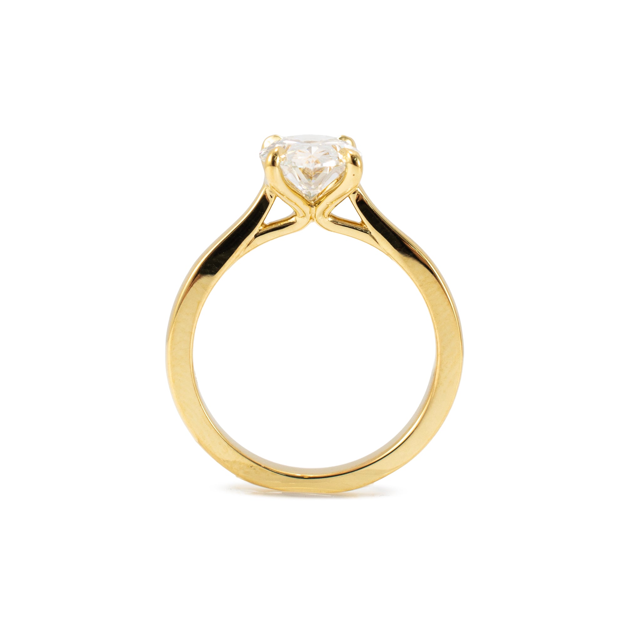 18K Yellow Gold 2.04ct Igi Oval Lab Grown Diamond Solitaire Engagement Ring