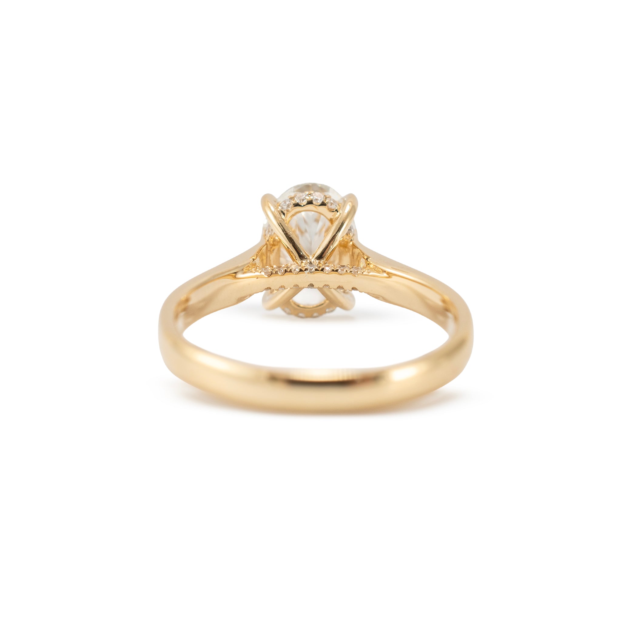 18K Yellow Gold 2.10ct Igi Oval Lab Grown Diamond Solitaire Engagement Ring