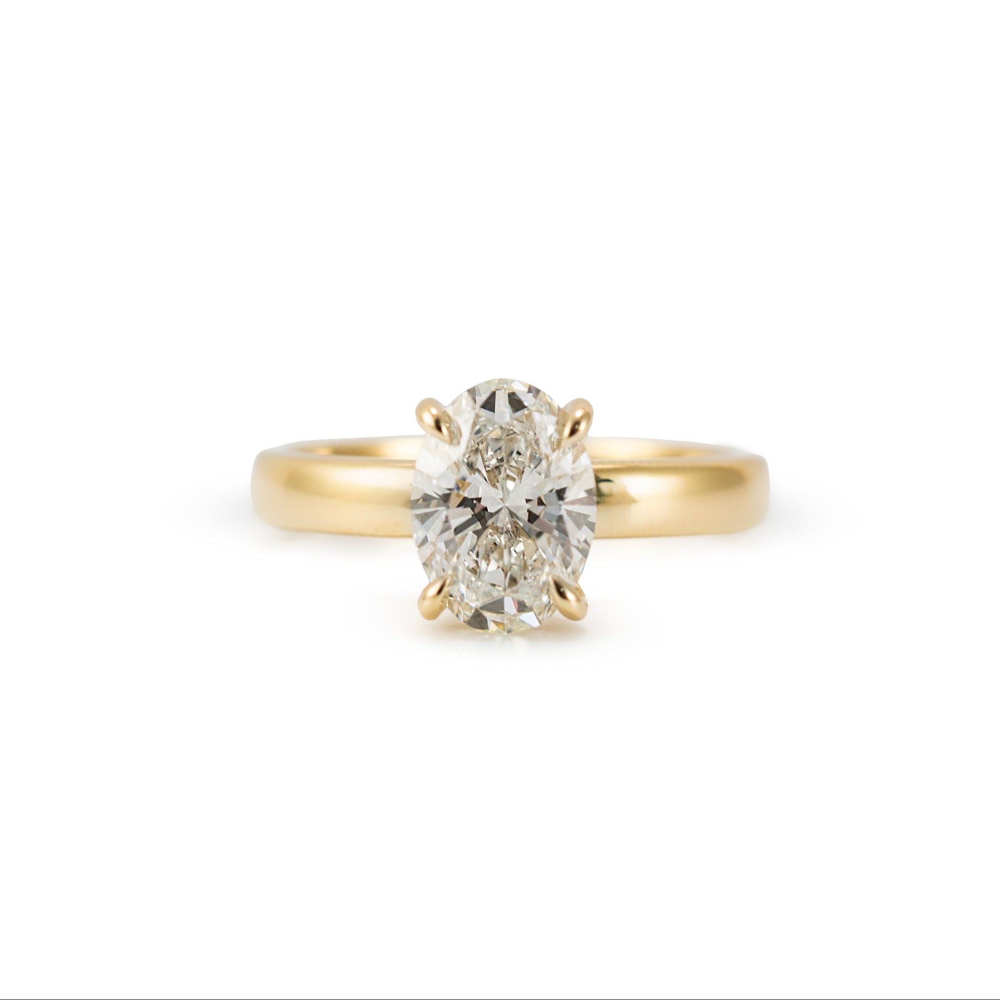 14K Yellow Gold 1.60ct IGI Oval Lab Grown Diamond Solitaire Engagement Ring