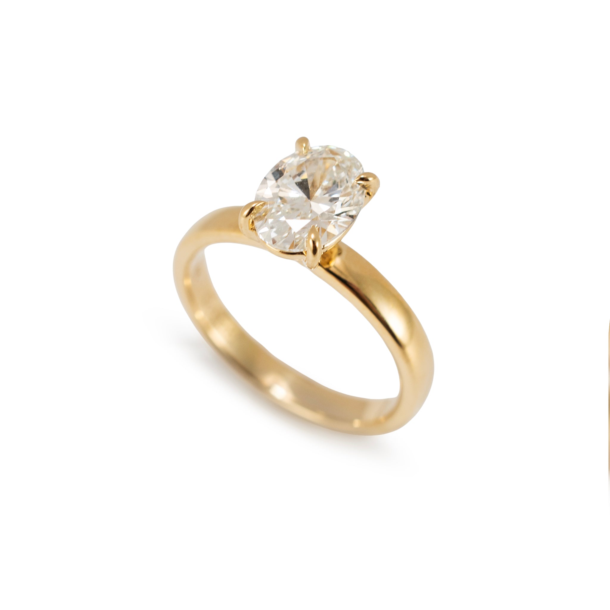 14K Yellow Gold 1.60ct Igi Oval Lab Grown Diamond Solitaire Engagement Ring