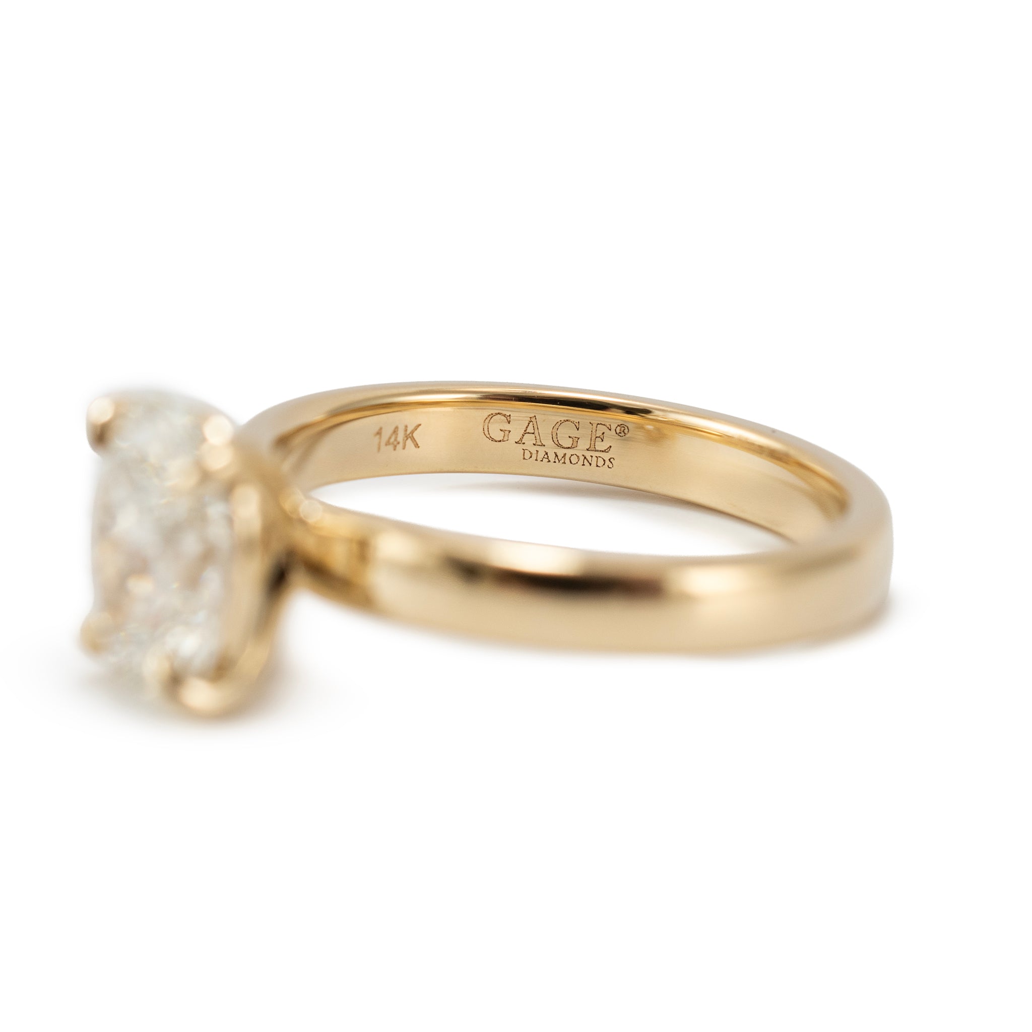 14K Yellow Gold 1.60ct Igi Oval Lab Grown Diamond Solitaire Engagement Ring
