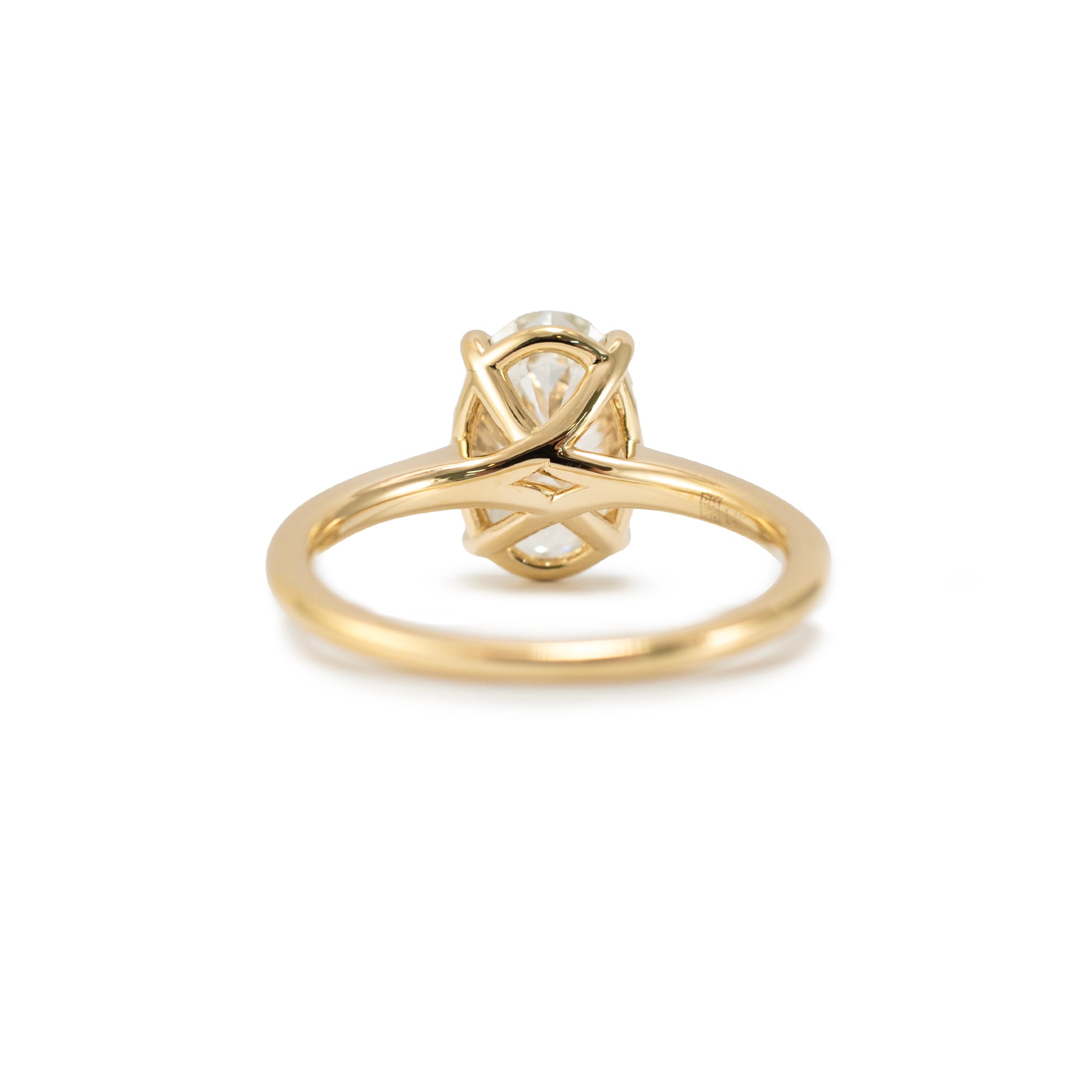 14K Yellow Gold 3.01ct Igi Oval Cut Lab Grown Diamond Solitaire Engagement Ring