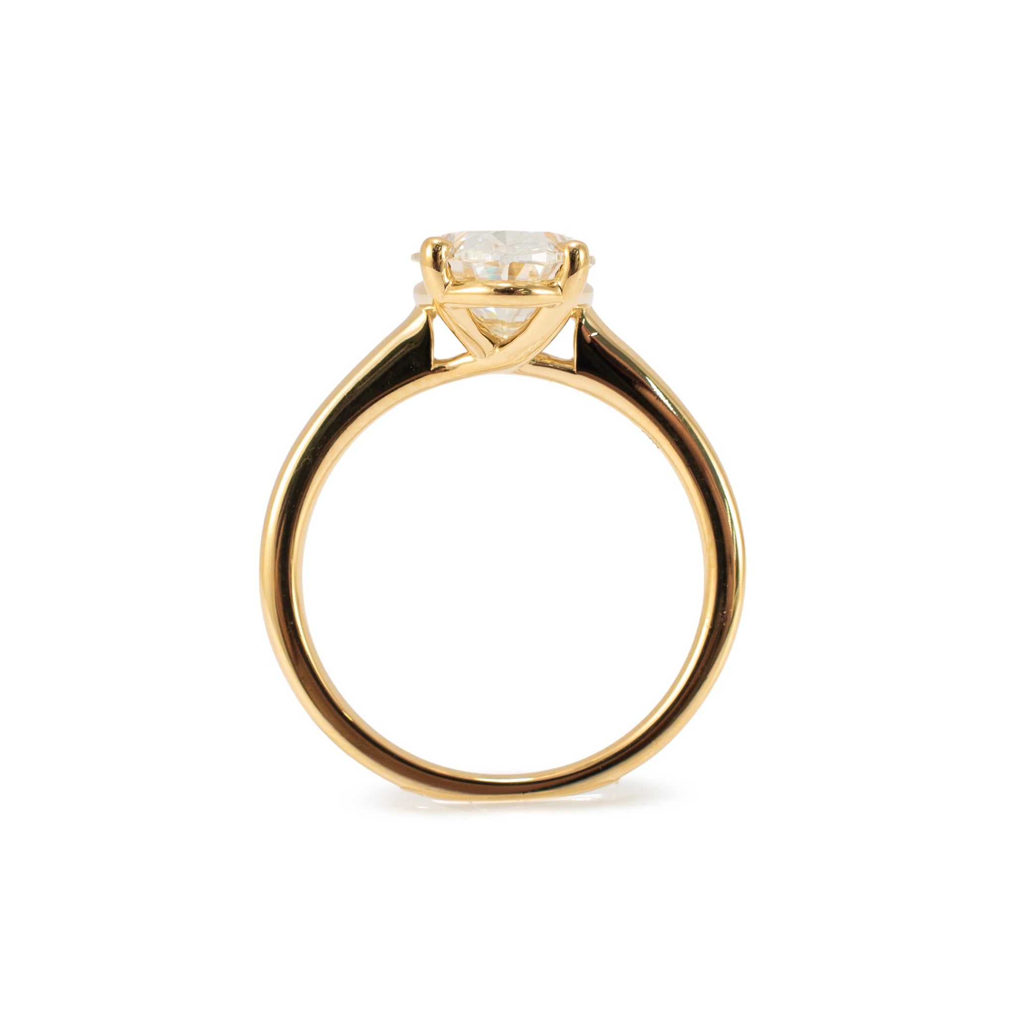 14K Yellow Gold 3.01ct Igi Oval Cut Lab Grown Diamond Solitaire Engagement Ring