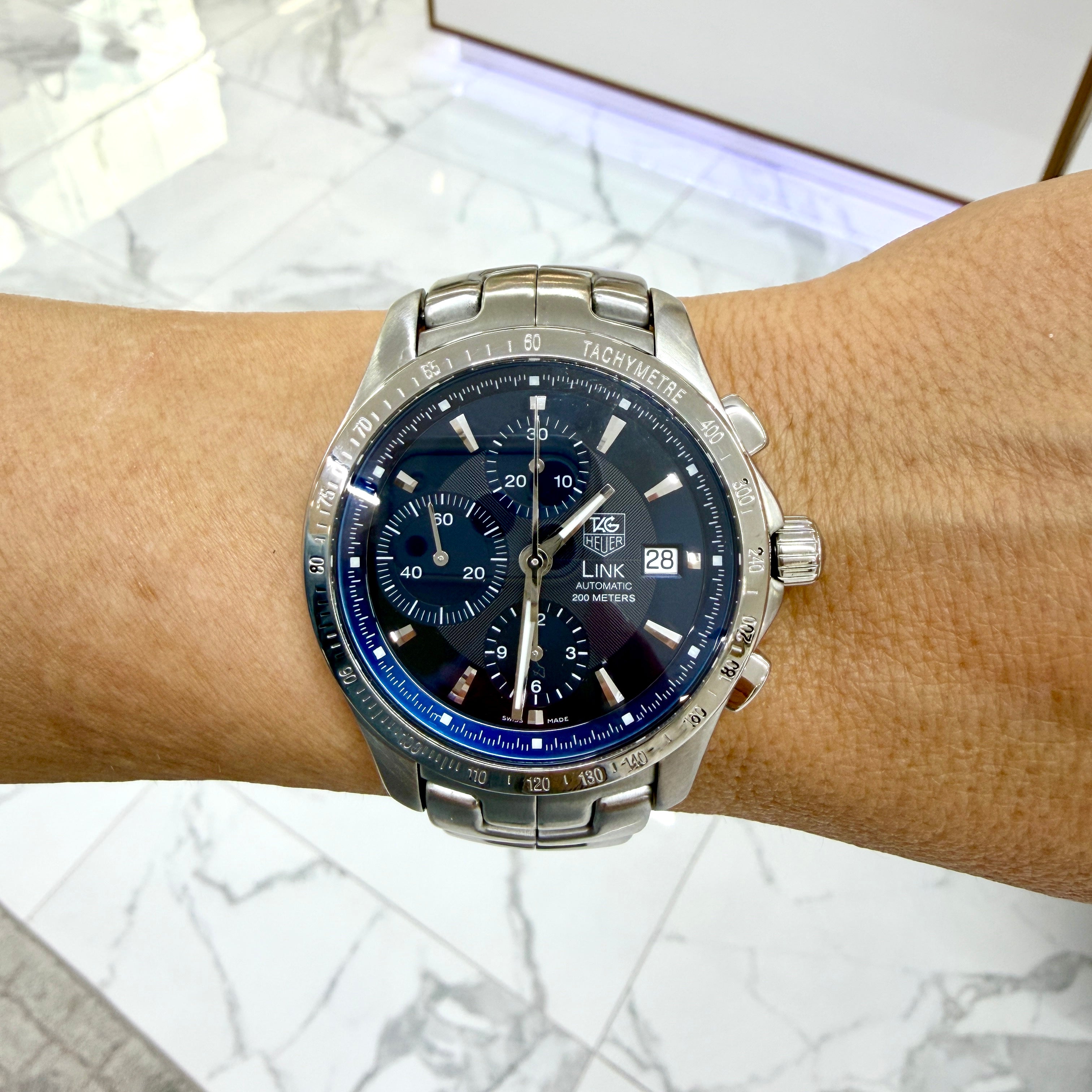 Tag Heuer Link CALIBRE16 42MM CJF2110 Blue Sunburst Dial Stainless Steel Watch