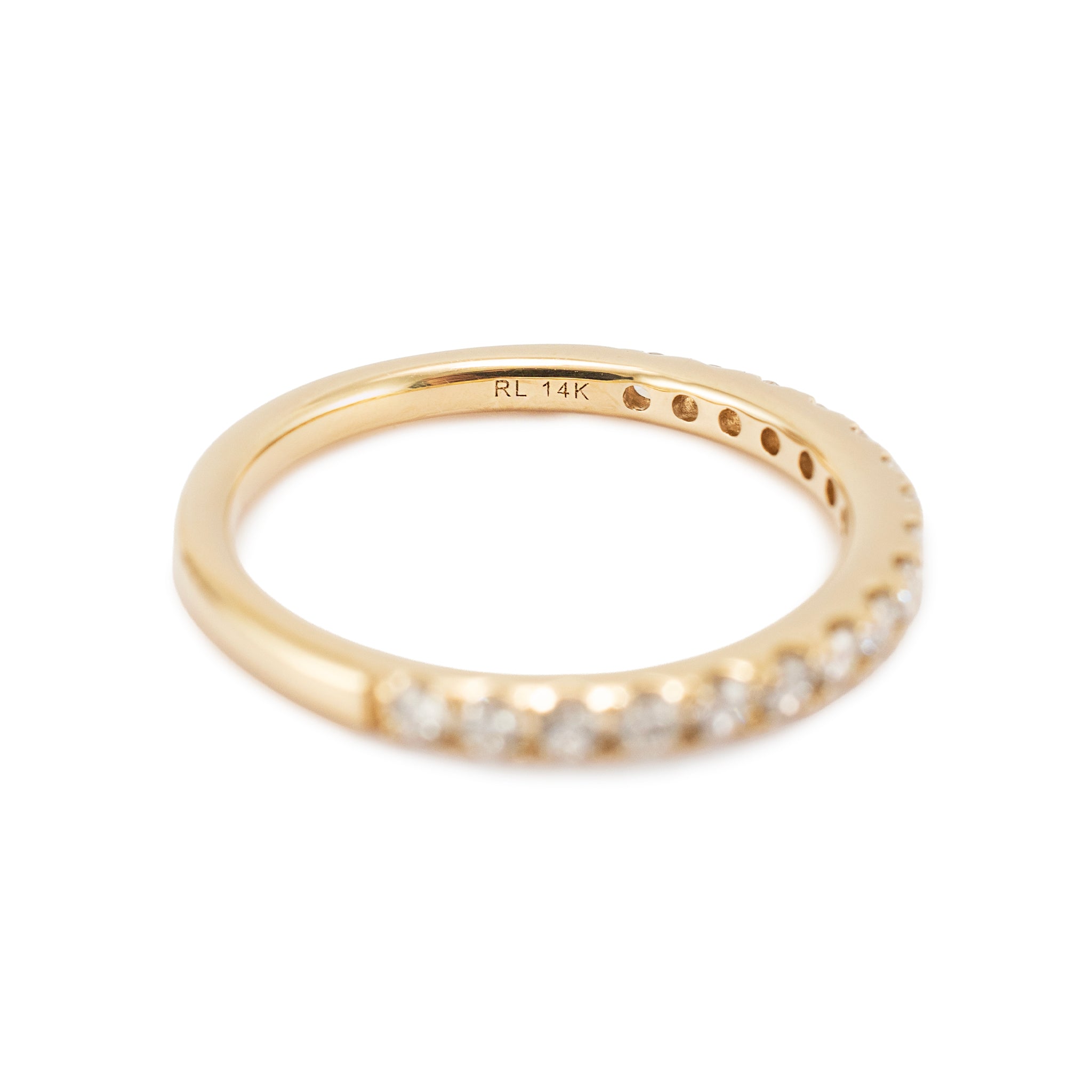14K Yellow Gold 0.34ct Round Brilliant Lab Grown Diamond Half Eternity Band