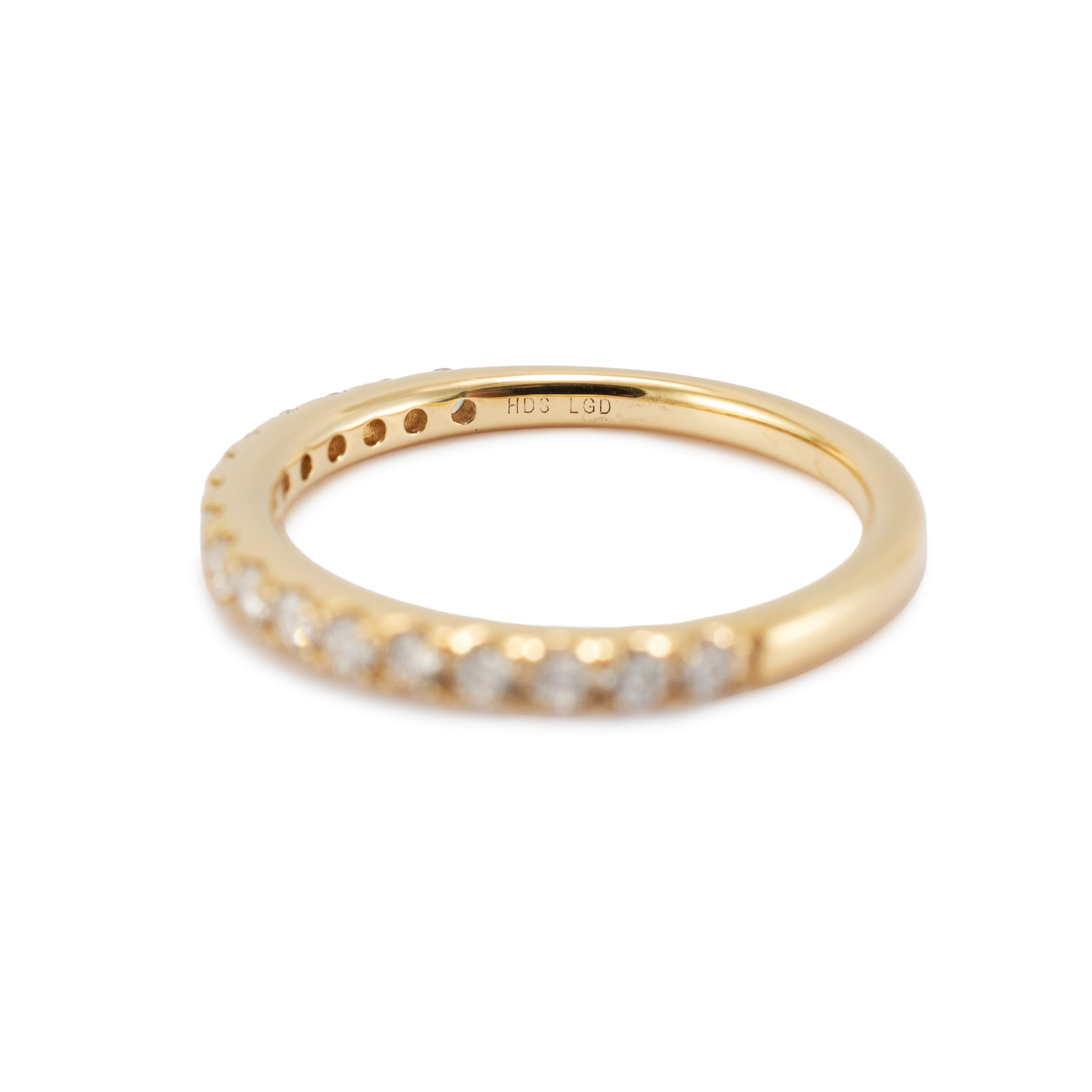 14K Yellow Gold 0.34ct Round Brilliant Lab Grown Diamond Half Eternity Band