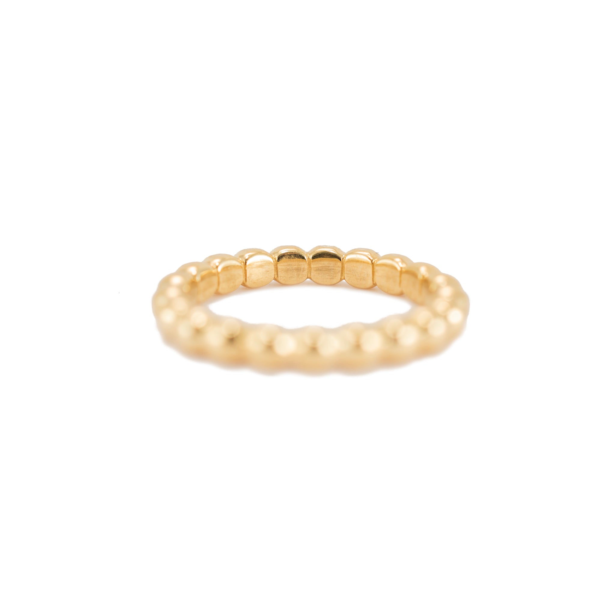 Tiffany & Co. 18K Yellow Gold Comfort-Fit Shank Ball Ziegfeld Beaded Band Ring
