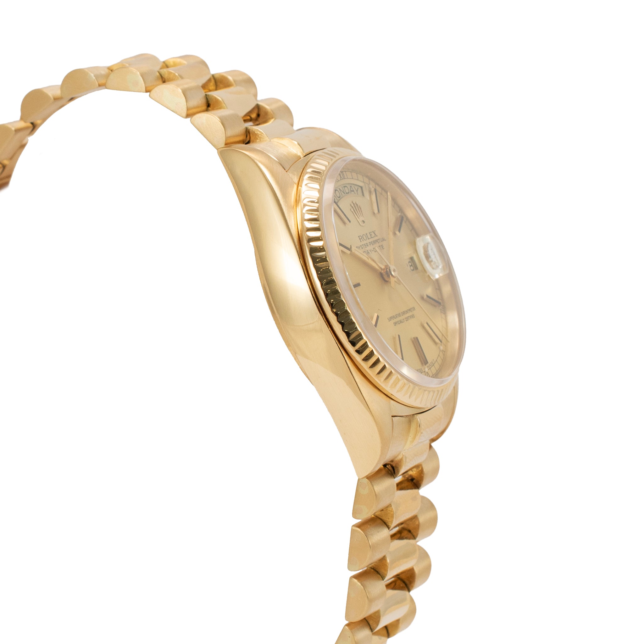 Rolex Day Date 36MM 18038 Champagne Dial Quick Set 18K Yellow Gold Watch