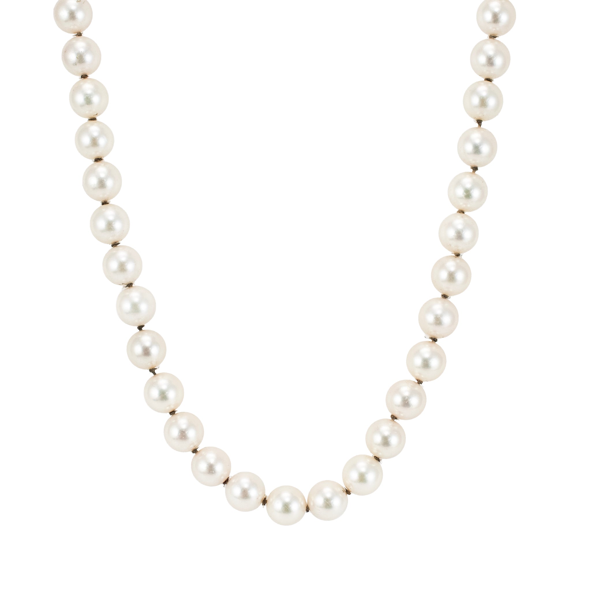 Mikimoto Classic 18K White Gold Akoya Cultured Pearl Strand Chain Necklace