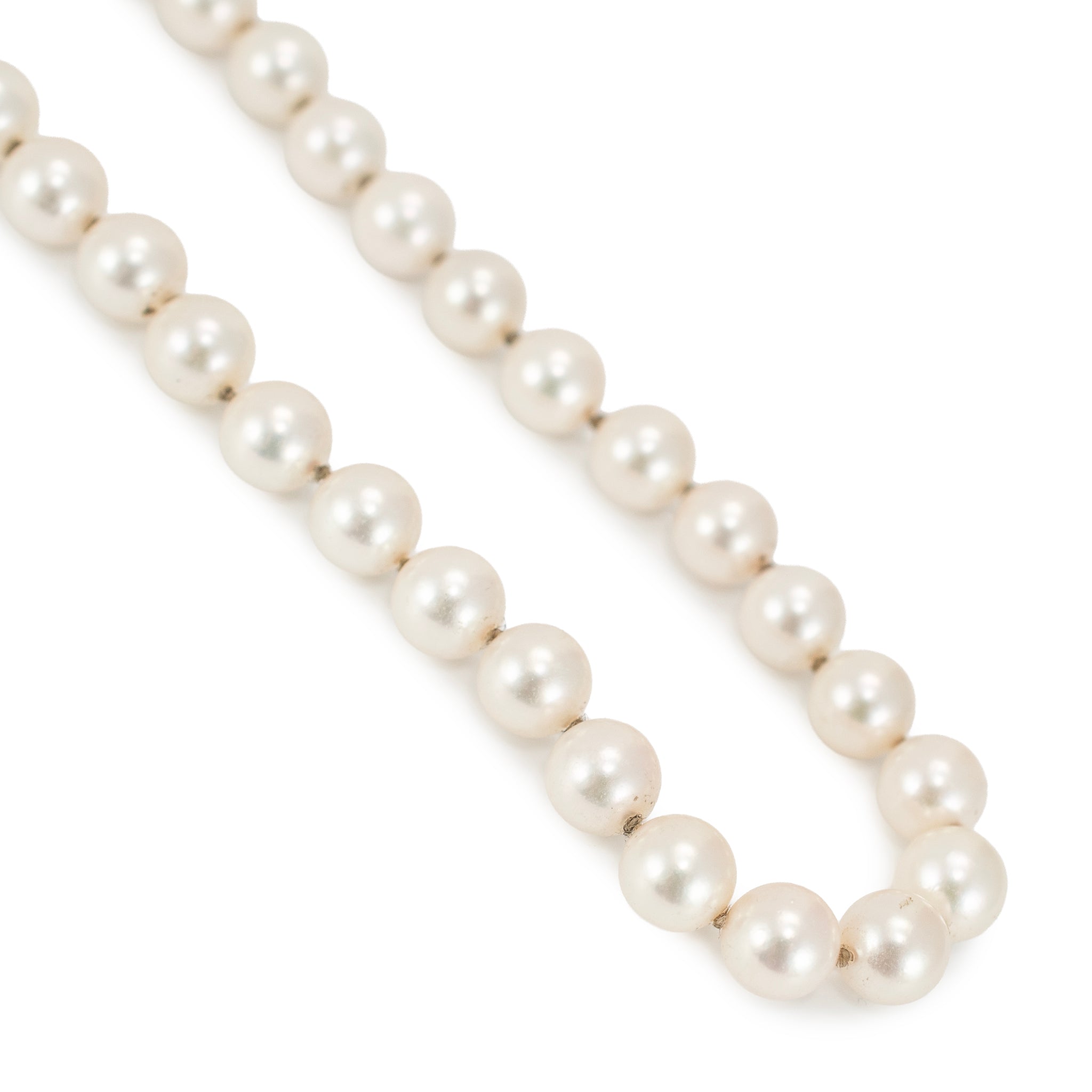 Mikimoto Classic 18K White Gold Akoya Cultured Pearl Strand Chain Necklace