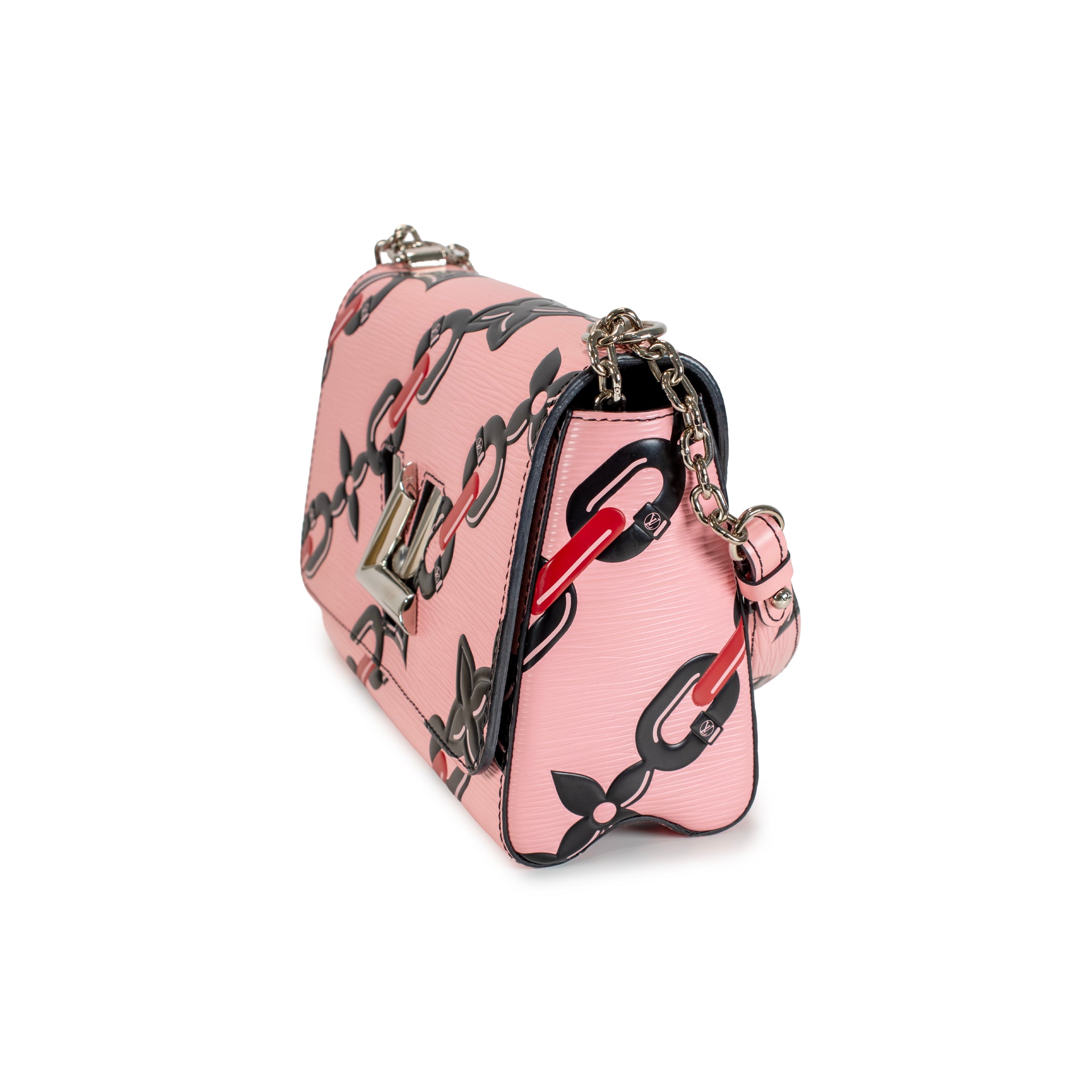 Louis Vuitton Twist MM Epi Leather Chain Flower Print Pink Crossbody Bag