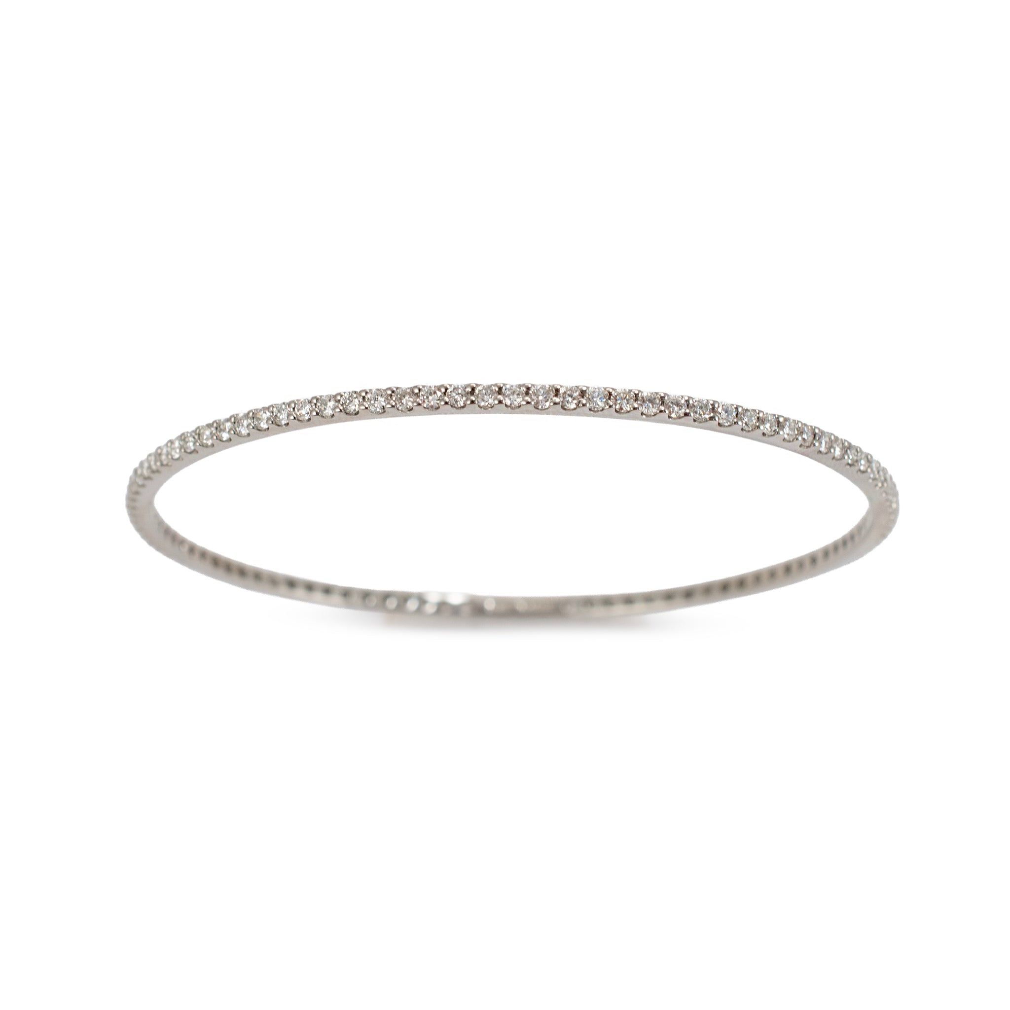 Sonia B Designs 14K White Gold 2.69ct Diamond Full Eternity Bangle Bracelet