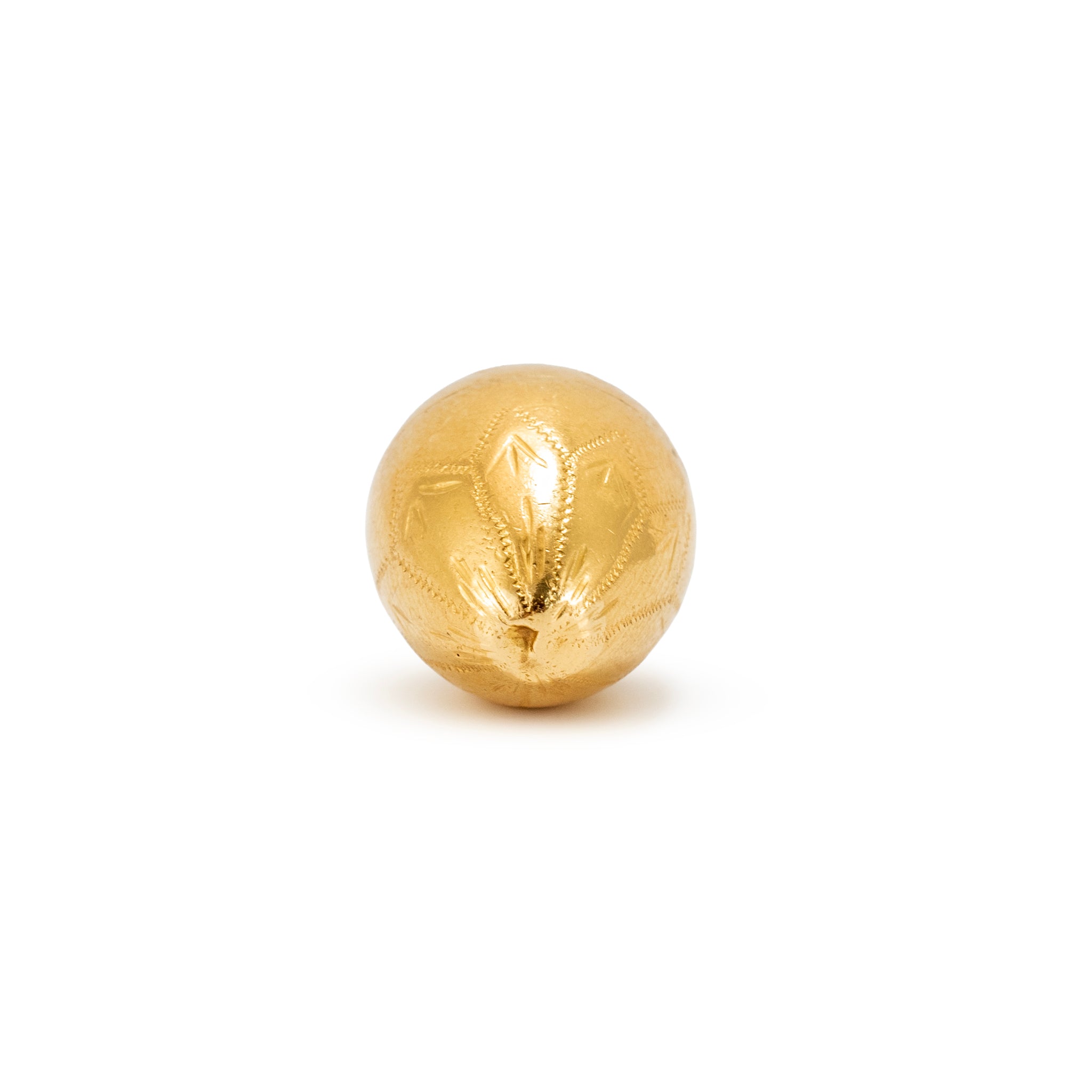 Vintage 18K Yellow Gold Engraved Egg Form Screw-Top Locket Charm Pendant