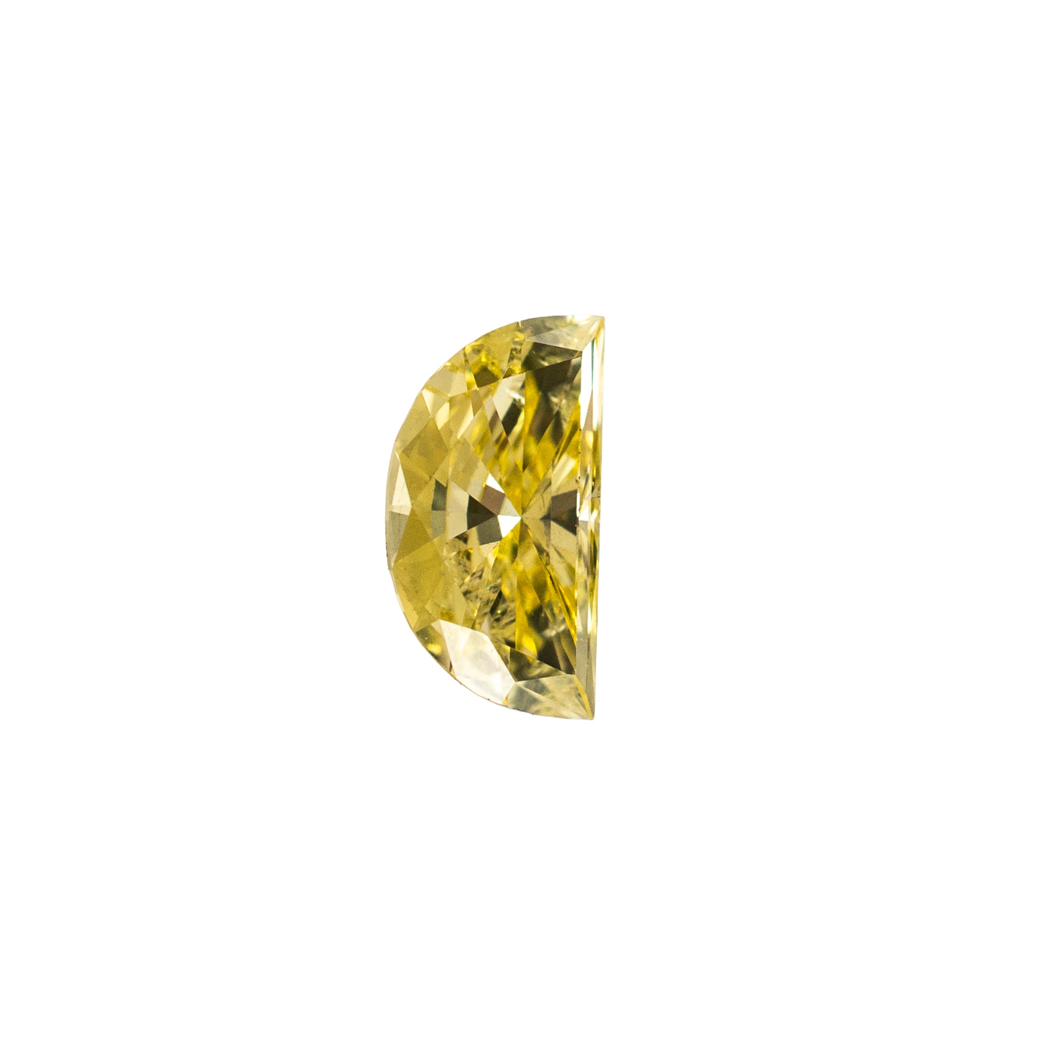 Natural 0.24ct Gia Treated Fancy Intense Yellow Half Moon Cut Loose Diamond