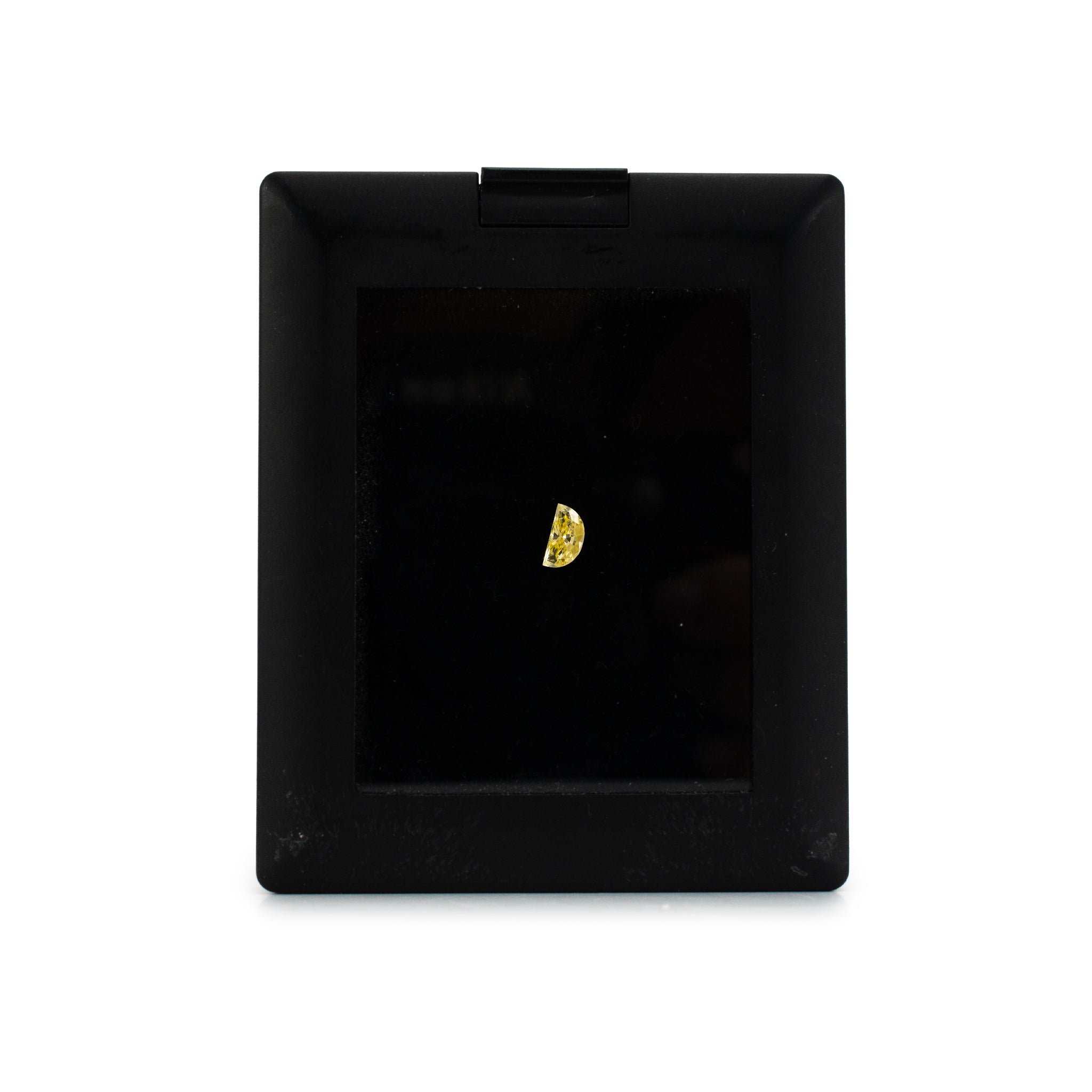 Natural 0.24ct Gia Treated Fancy Intense Yellow Half Moon Cut Loose Diamond