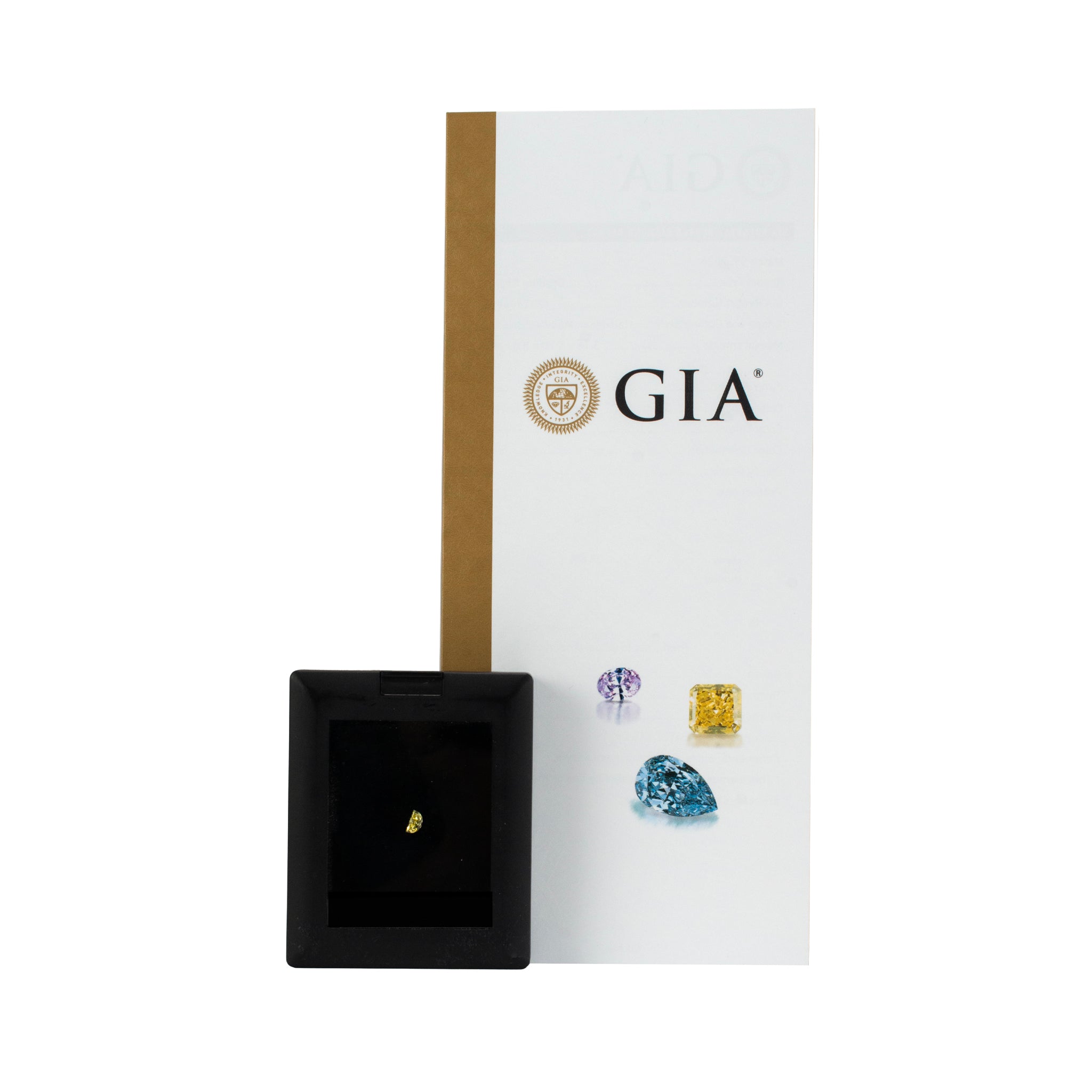 Natural 0.24ct Gia Treated Fancy Intense Yellow Half Moon Cut Loose Diamond