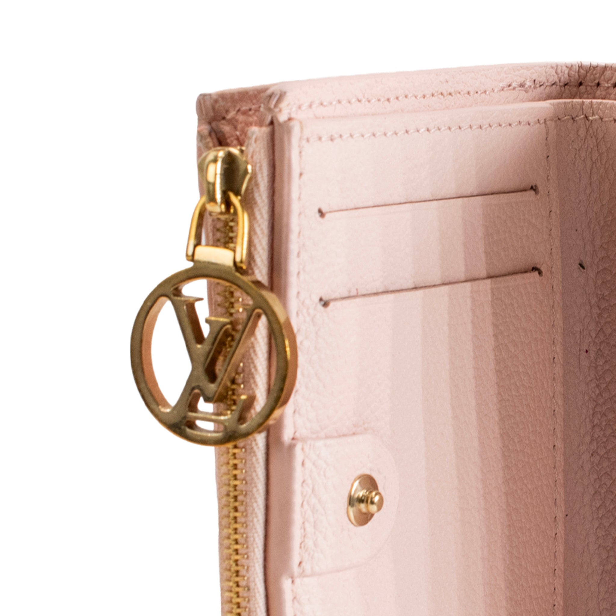 Louis Vuitton Lisa Monogram Empreinte Pink Opale Leather Gold Hardware Wallet