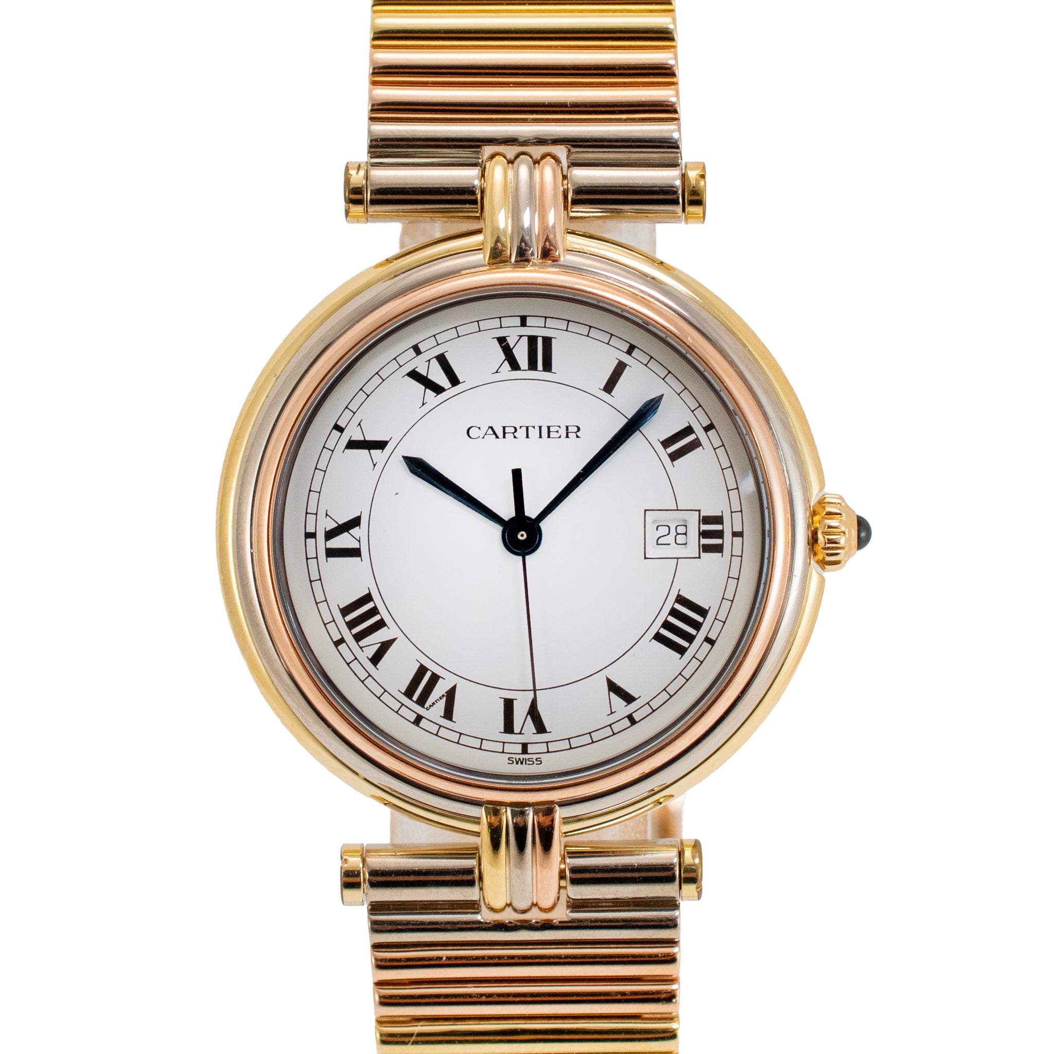 Vintage Ladies Cartier Panthere Vendome 30MM Ref 8100 18K Tri-Color Gold Quartz Watch