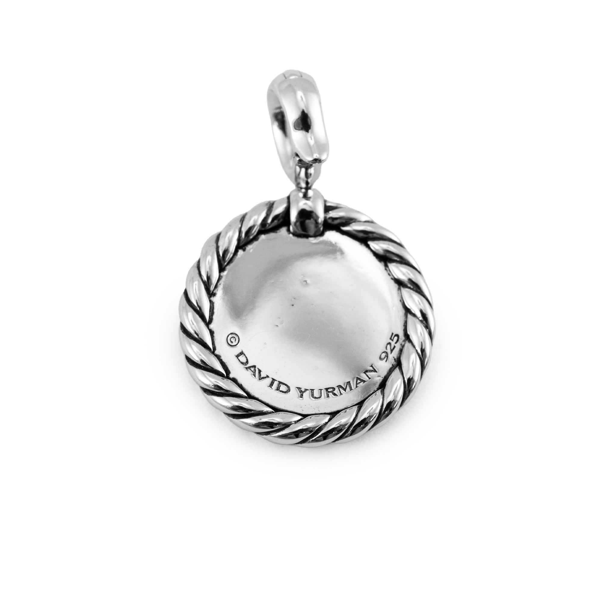 David Yurman Cable Collectibles 925 Silver Diamond “A” Initial Charm Pendant