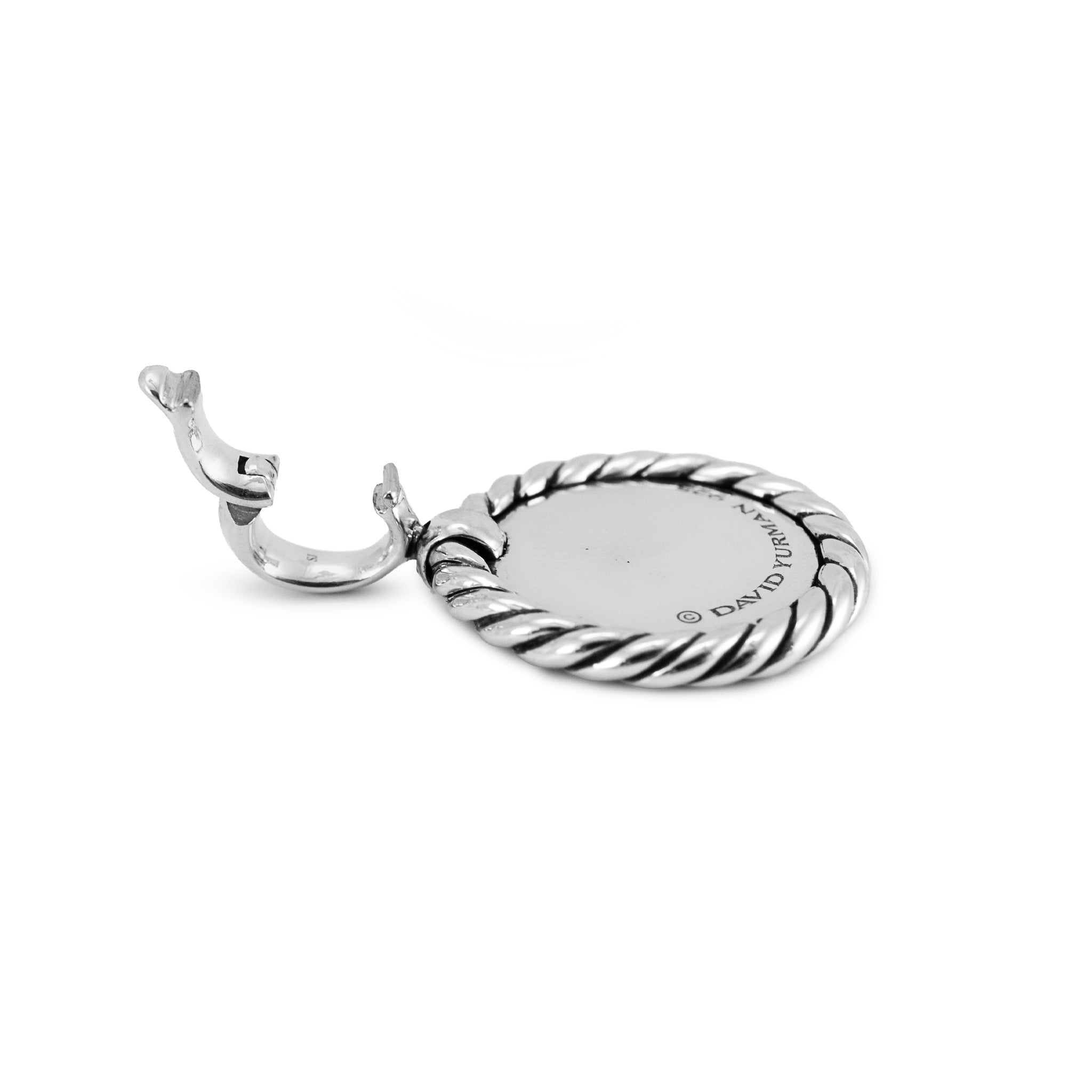 David Yurman Cable Collectibles 925 Silver Diamond “A” Initial Charm Pendant