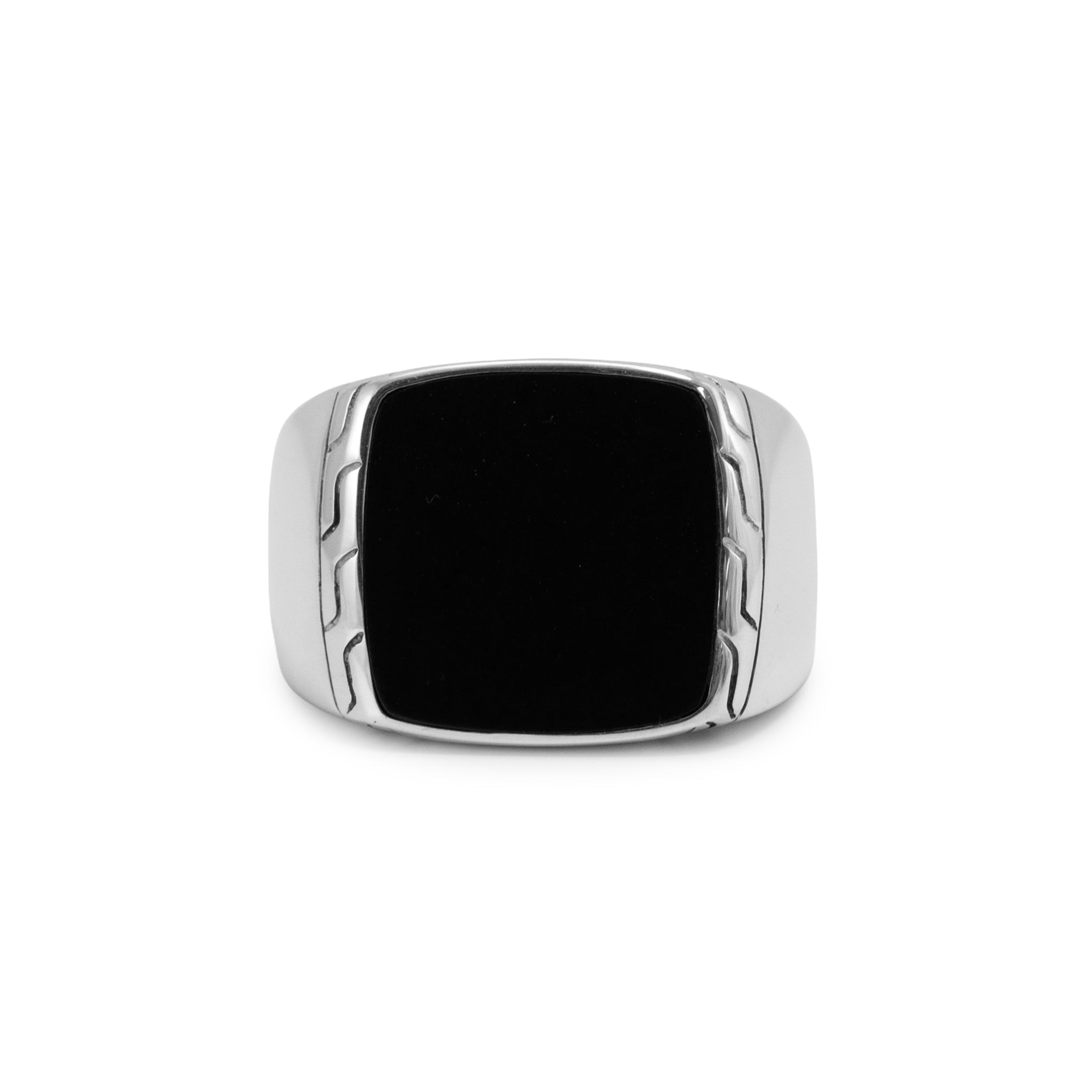 Men’s John Hardy 925 Sterling Silver Black Onyx Square Signet Cocktail Ring