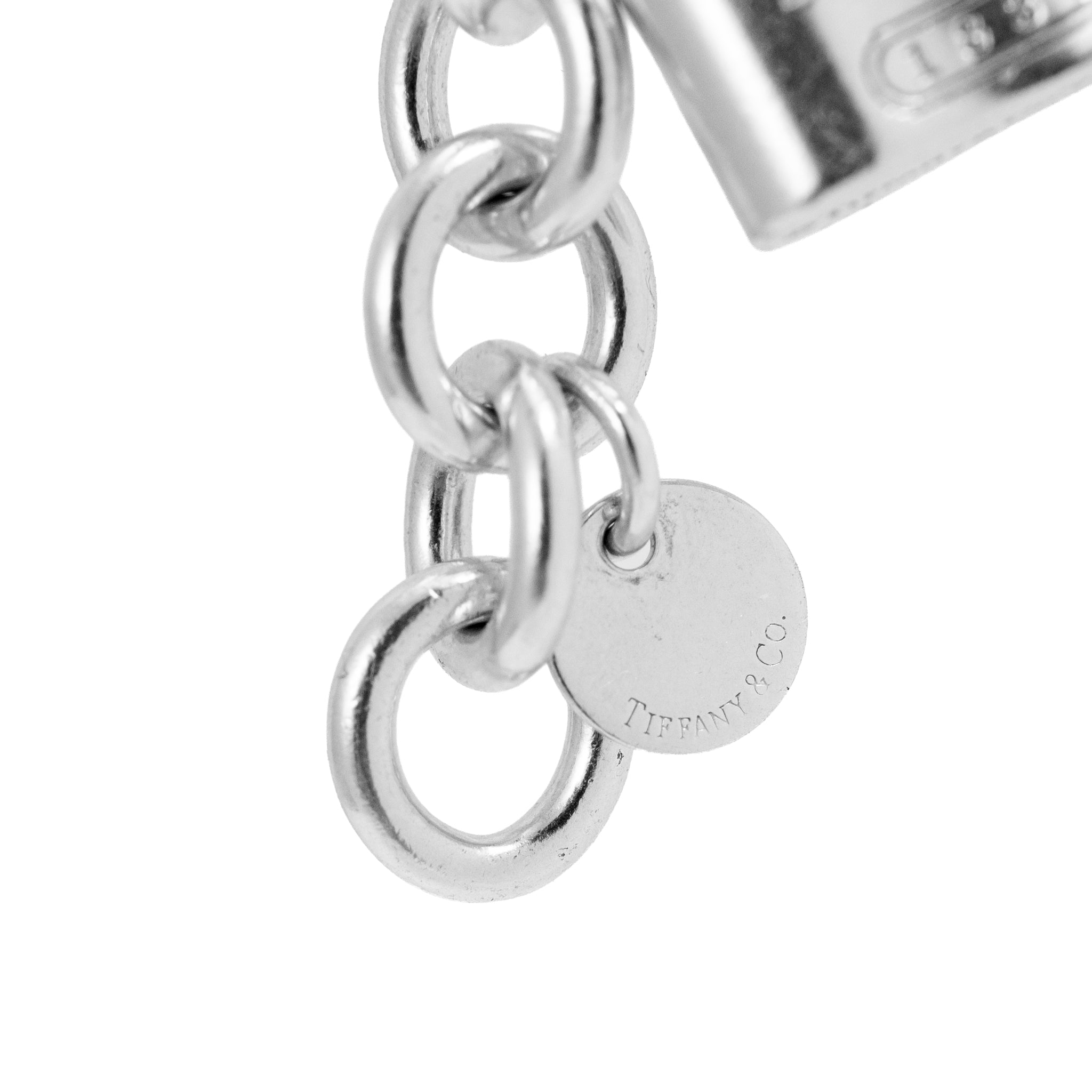 Tiffany & Co. 1837 Cadena Lock 925 Sterling Silver Charm Link Bracelet