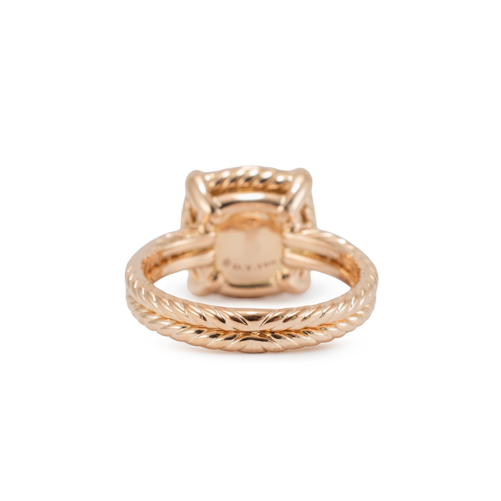 David Yurman Chatelaine 18K Rose Gold Morganite Pavé Diamond Cable Cocktail Ring