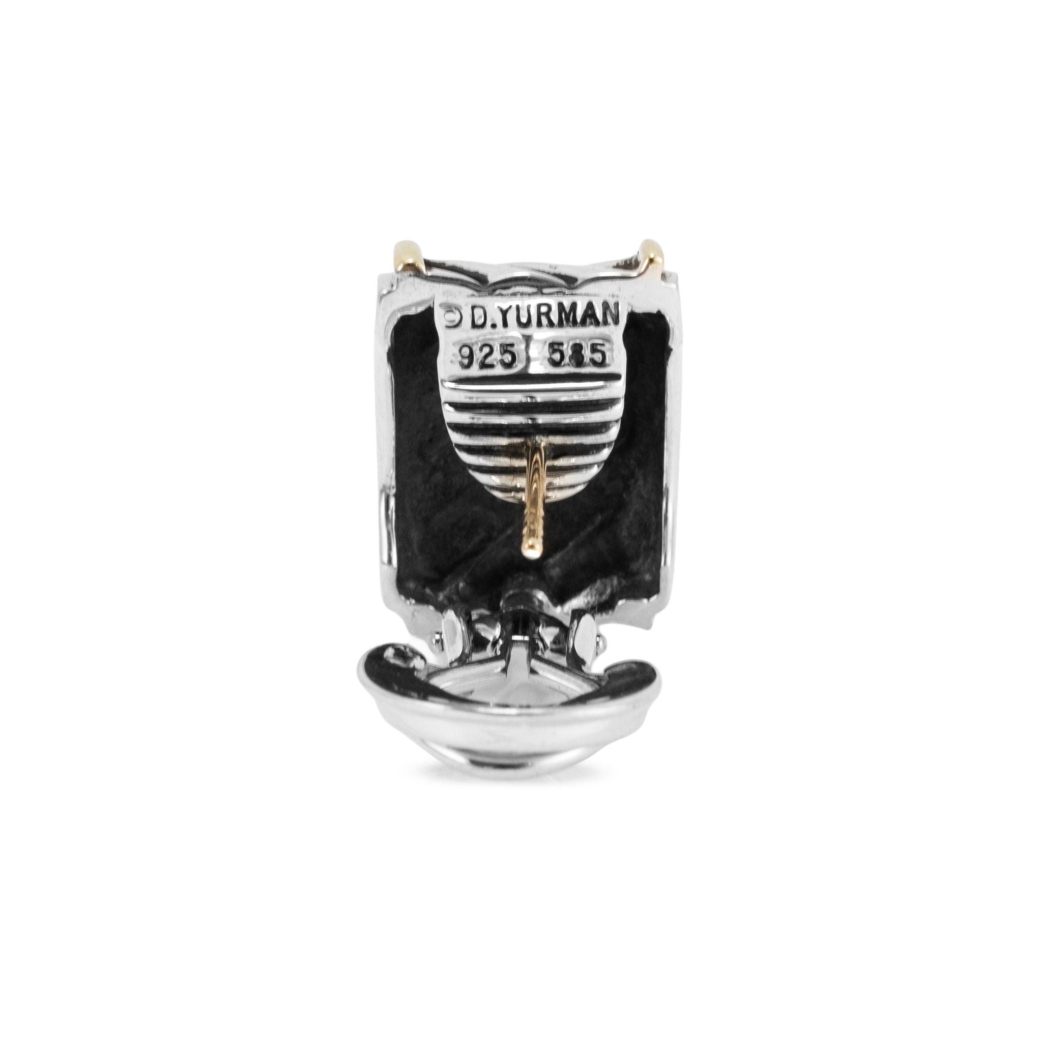 David Yurman 14K Yellow Gold & 925 Silver Classics Cigar Huggie Clip-on Earrings