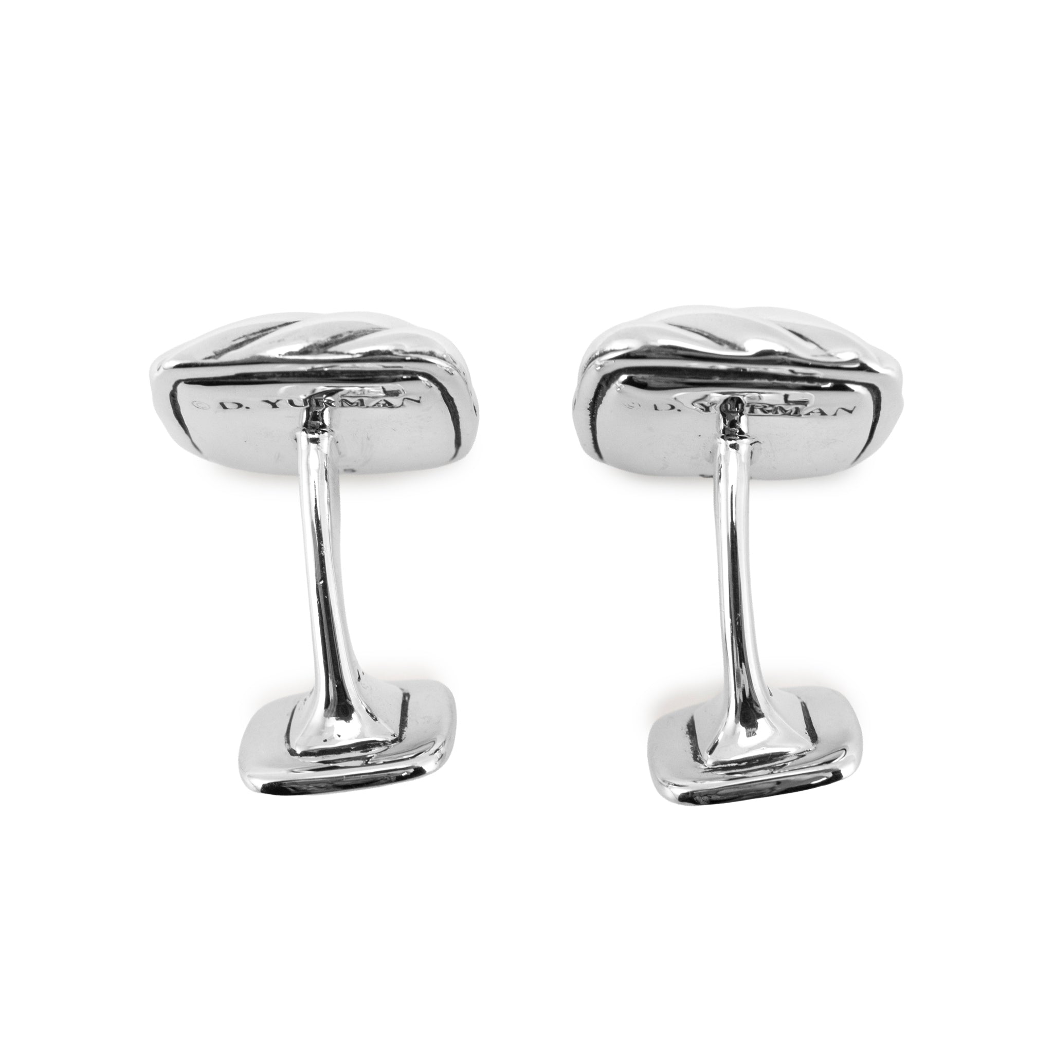 Men’s David Yurman 925 Sterling Silver Sculpted Cable Cushion Cufflinks