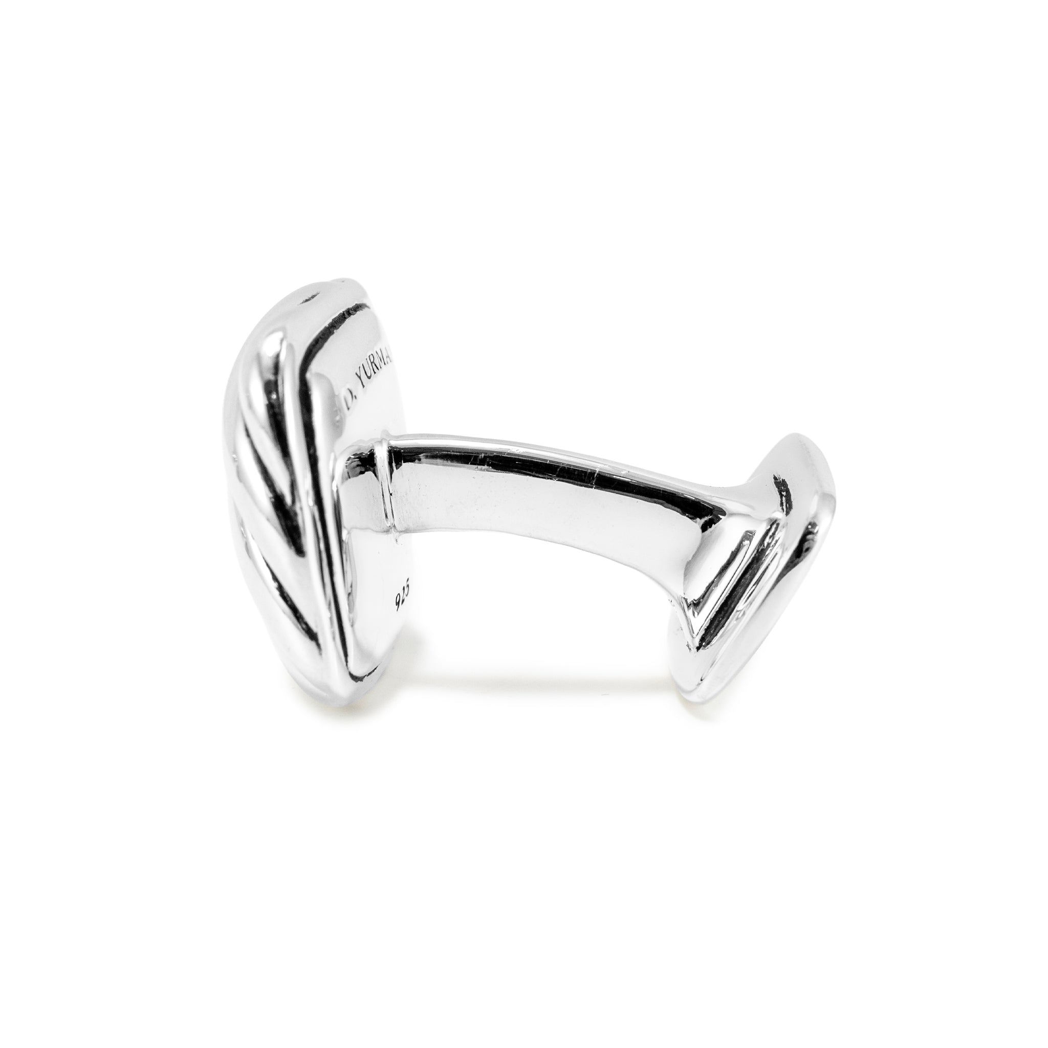 Men’s David Yurman 925 Sterling Silver Sculpted Cable Cushion Cufflinks