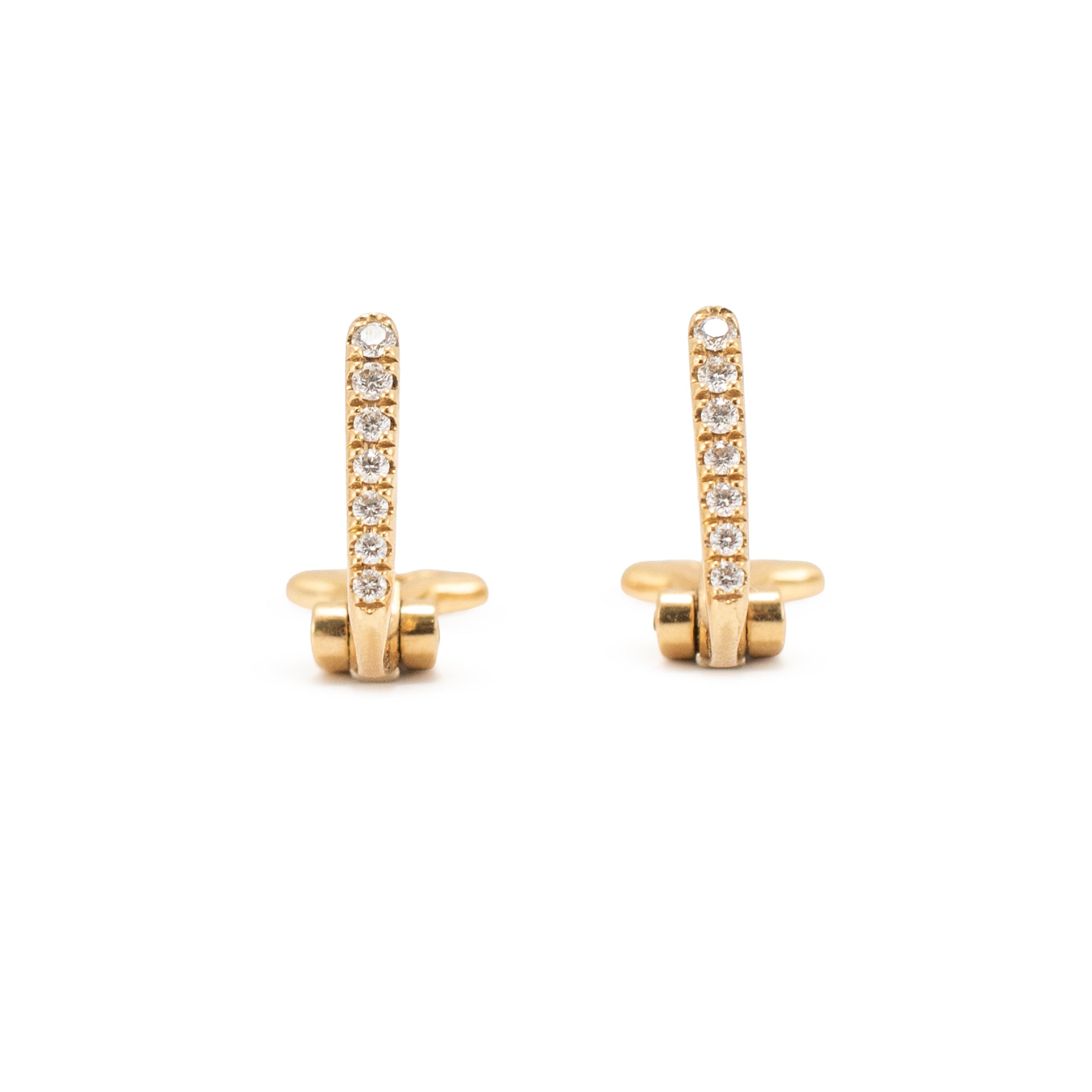 David Yurman 18K Yellow Gold Pave Diamond Multi-Link Dangle Drop Earrings