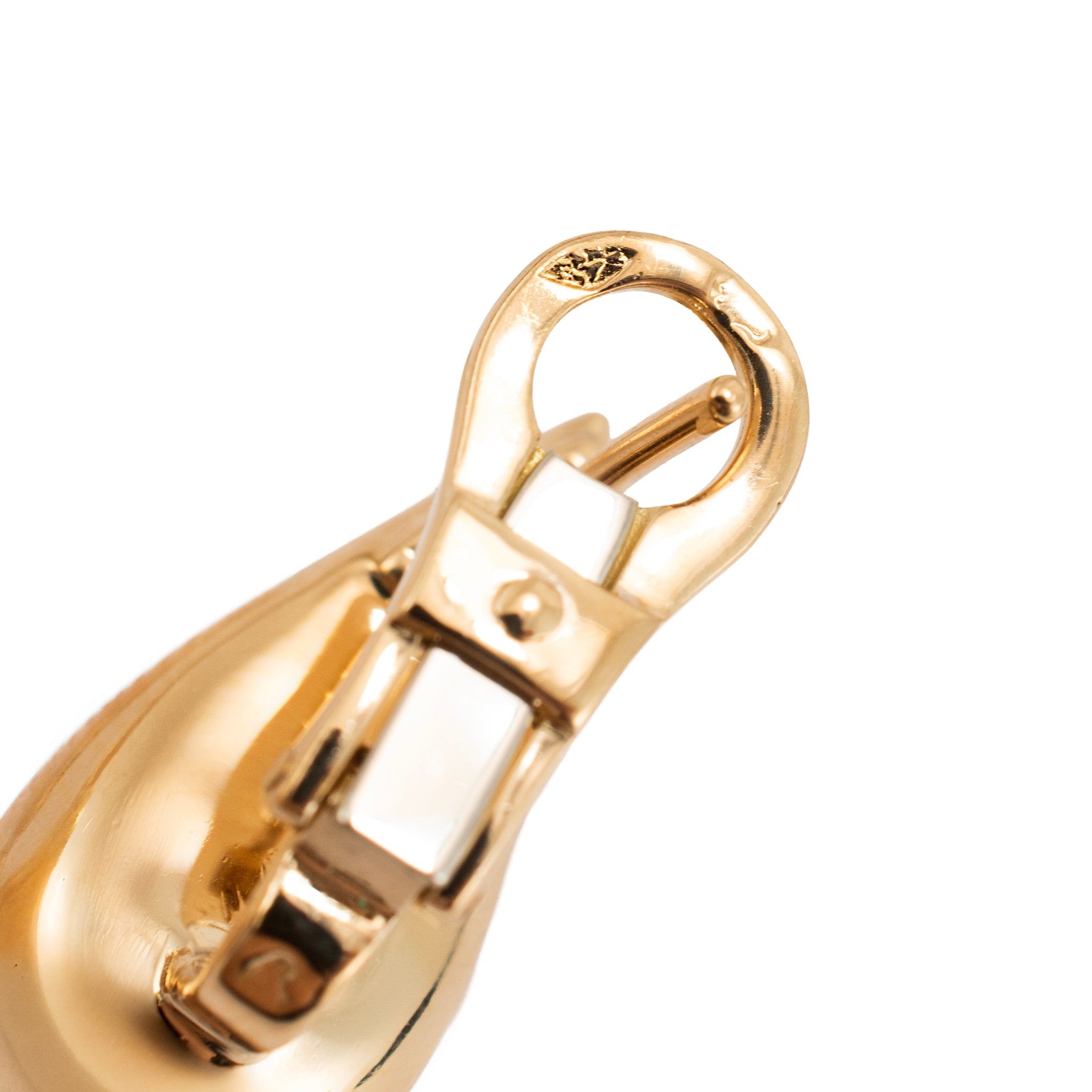 Vintage Fred Paris 18K Yellow Gold Large Teardrop Clip-on Earrings