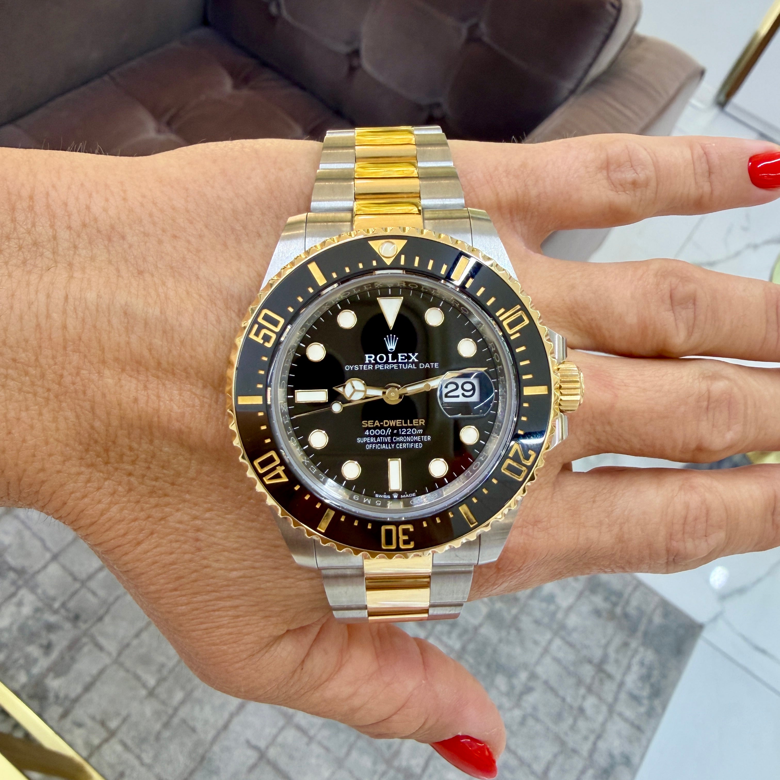 2022 Rolex Sea-Dweller 43MM 126603 Two Tone Yellow Gold Stainless Steel Watch