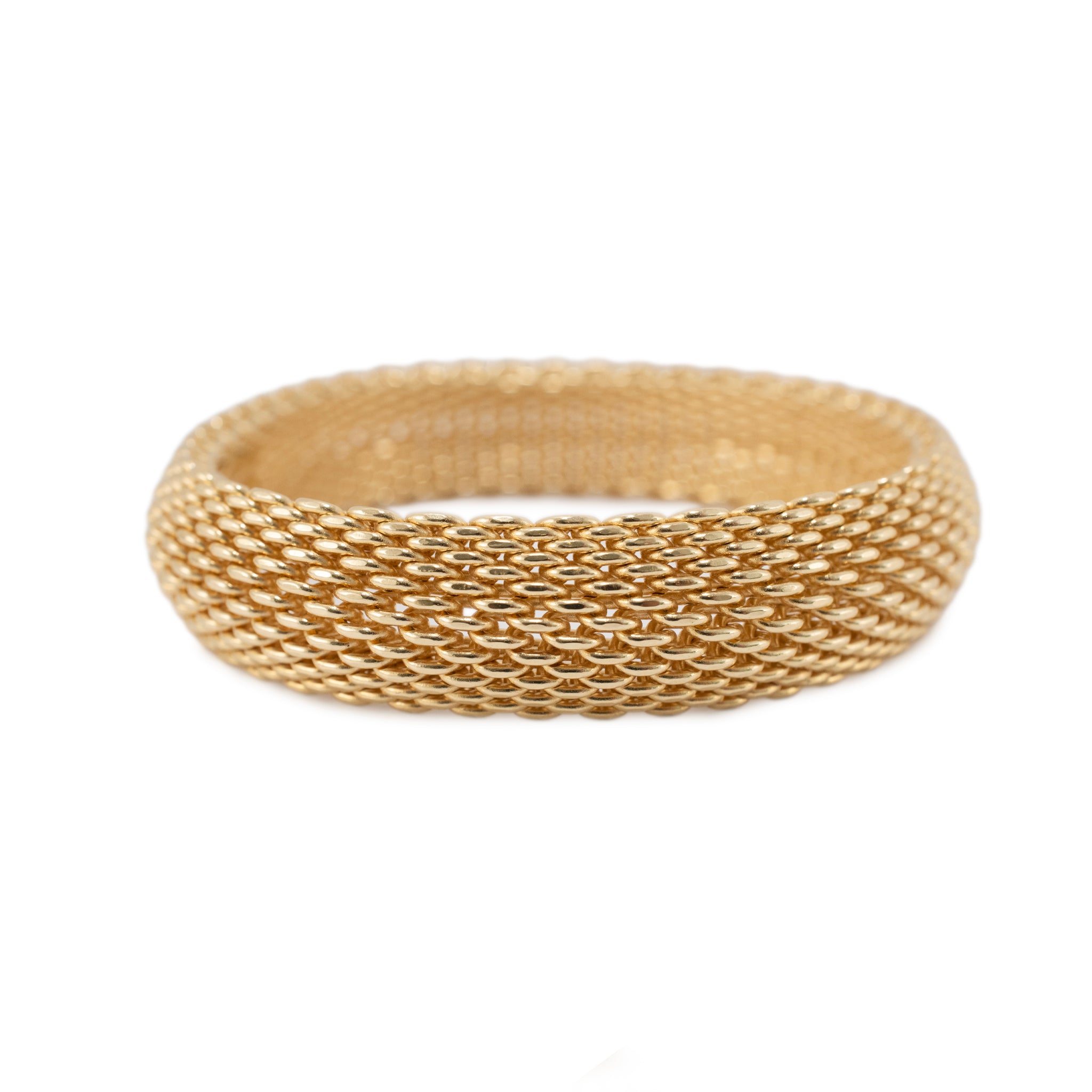Tiffany & Co. 18K Yellow Gold 15 Link Rows Somerset Mesh Bangle Bracelet