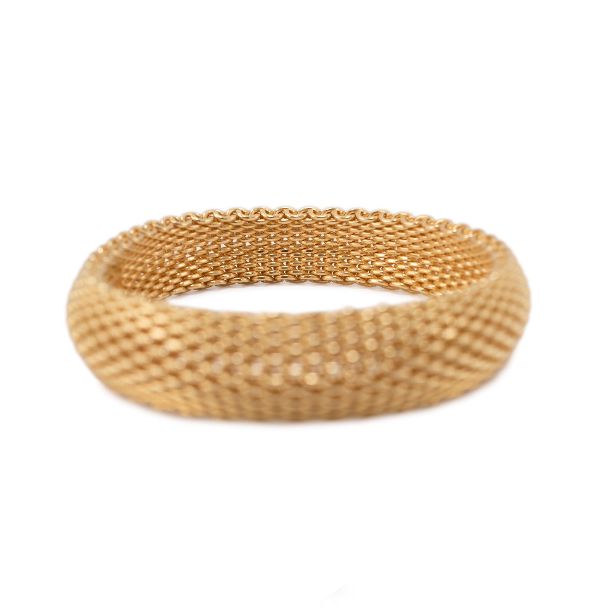 Tiffany & Co. 18K Yellow Gold 15 Link Rows Somerset Mesh Bangle Bracelet