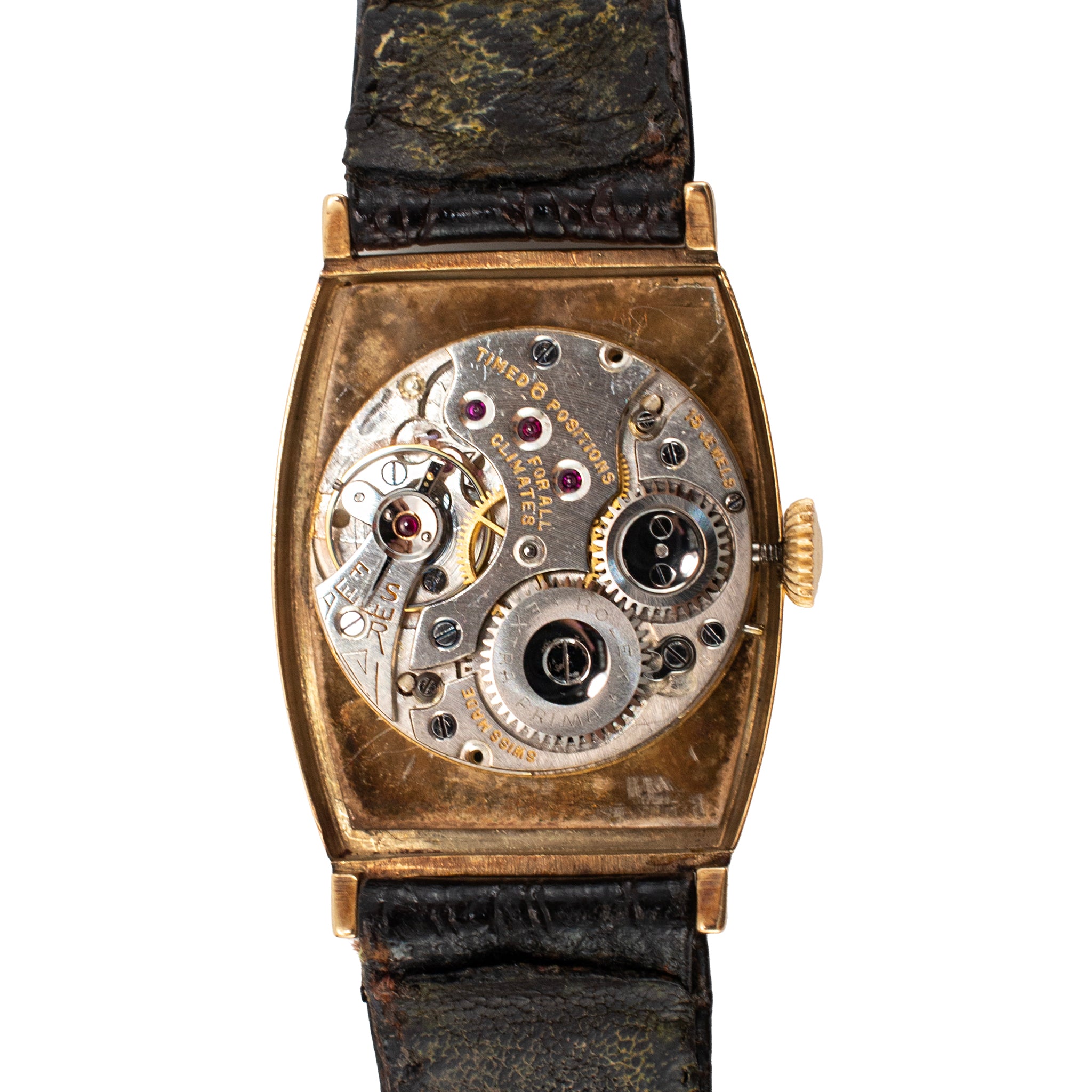 Antique Art-Deco Rolex 26mmx38mm Tonneau Sub Seconds Arabic 9K Gold Manual Vintage Watch