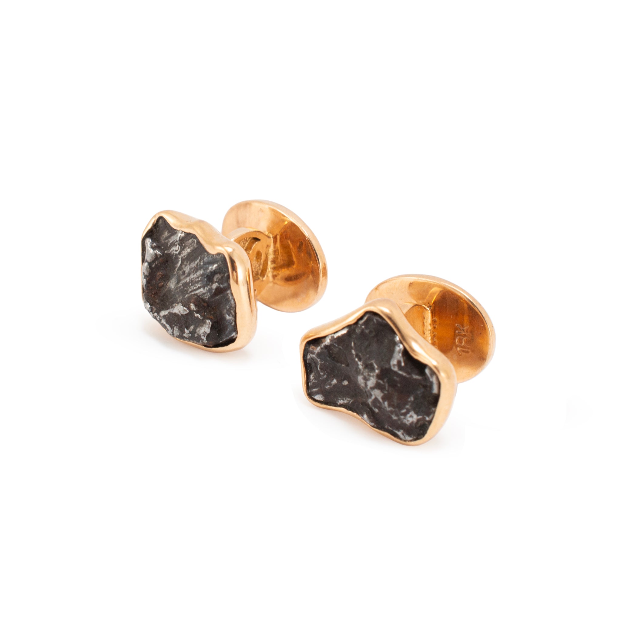 Men’s Jorge Adeler 18K Rose Gold Meteorite Nugget Cufflinks