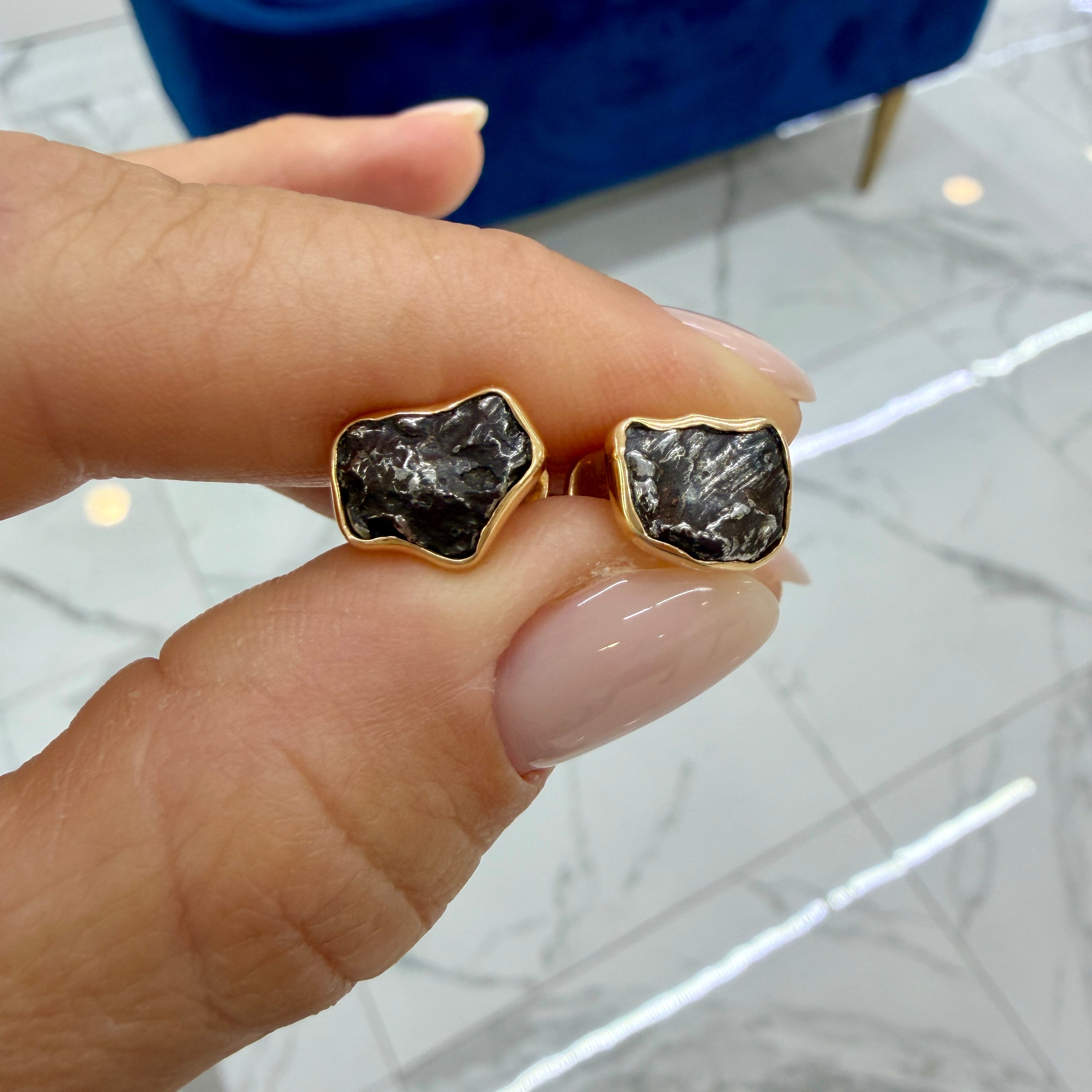 Men’s Jorge Adeler 18K Rose Gold Meteorite Nugget Cufflinks