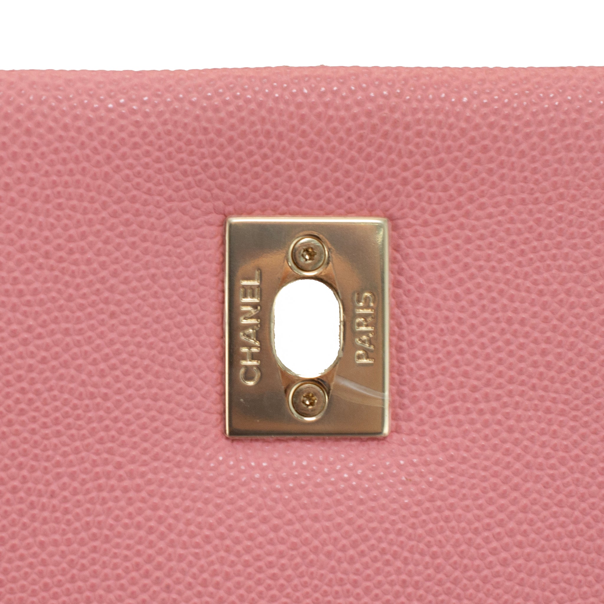 Chanel Coco Flap Pink Caviar Leather Gold Hardware Top Handle Bag