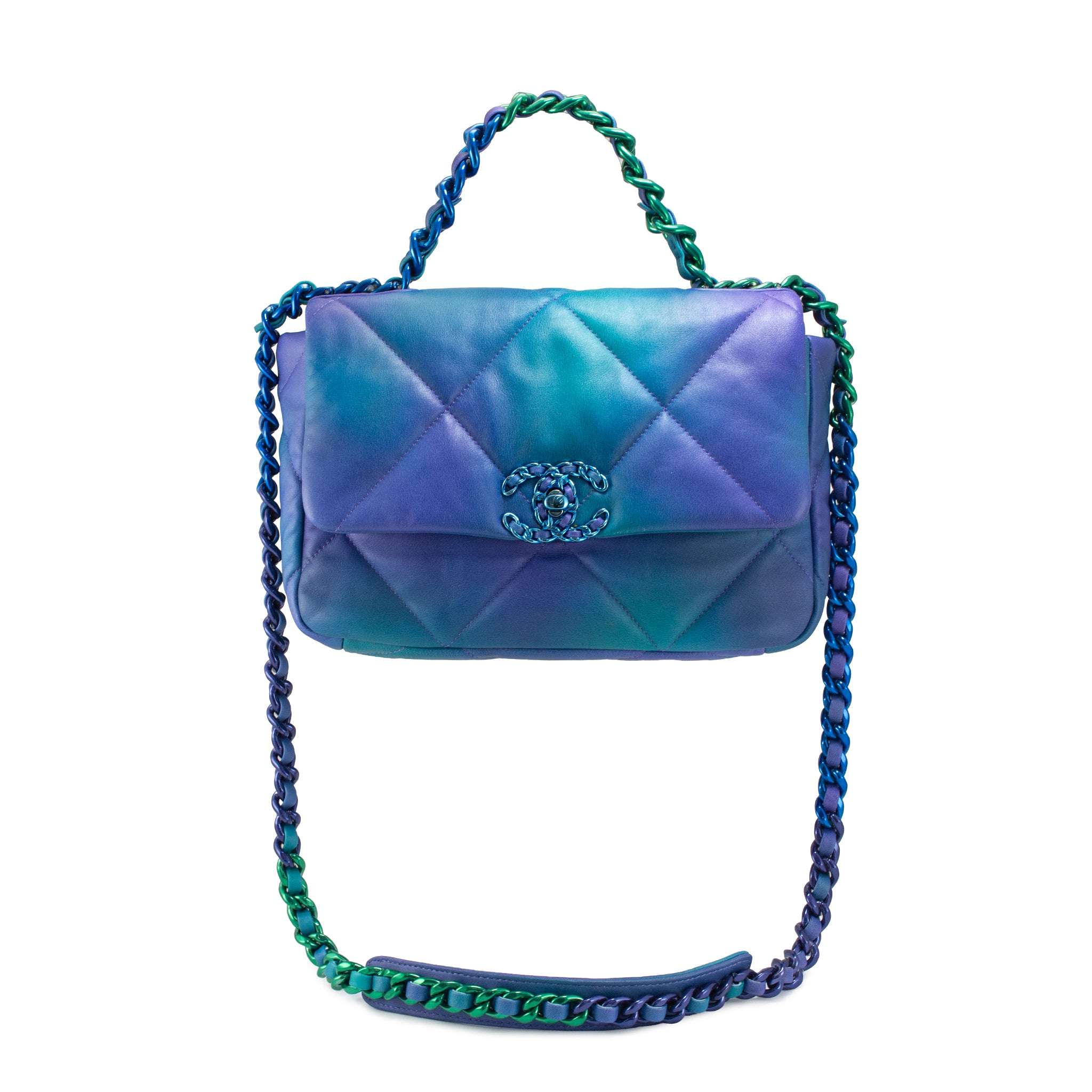 Chanel 19 Medium Tie-Dye Quilted Calfskin Mixed Chain Shoulder Bag