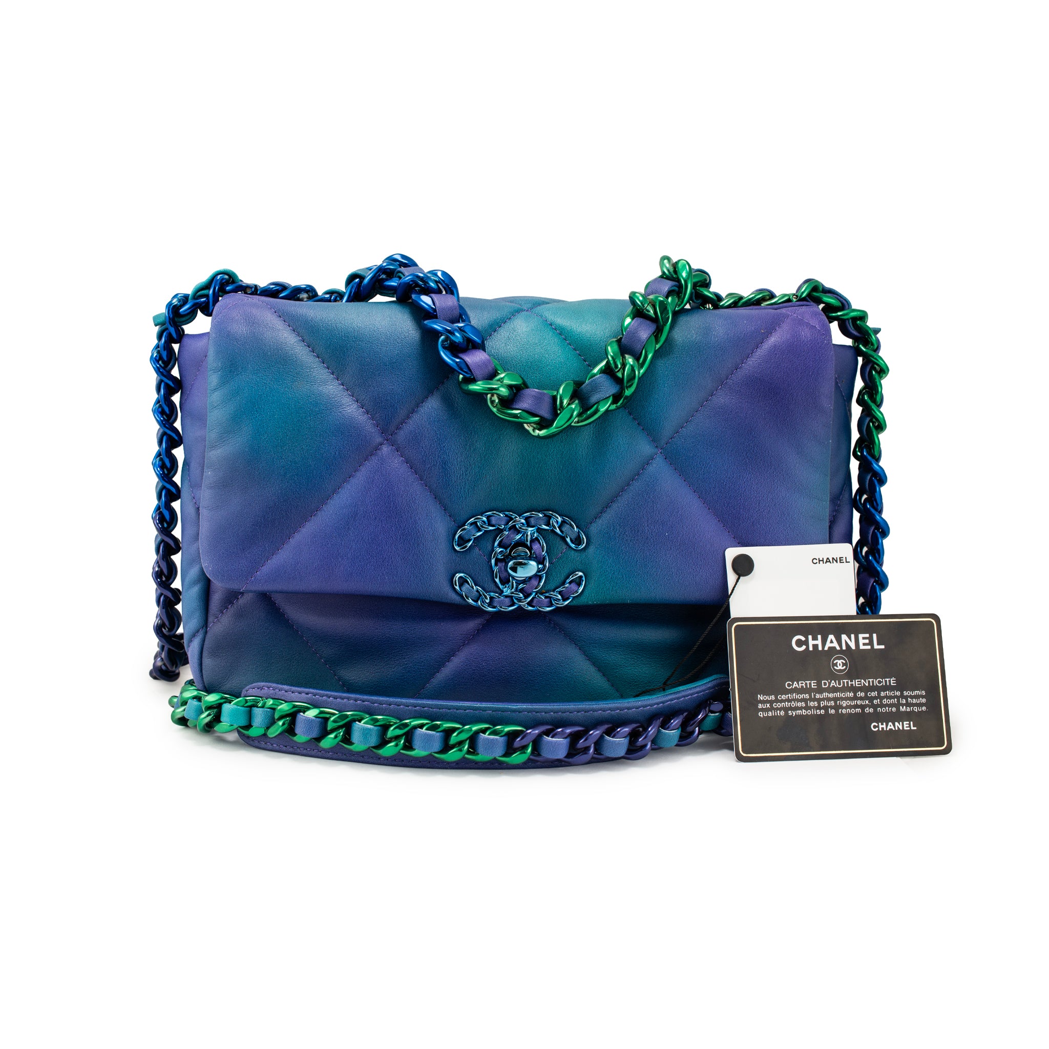 Chanel 19 Medium Tie-Dye Quilted Calfskin Mixed Chain Shoulder Bag