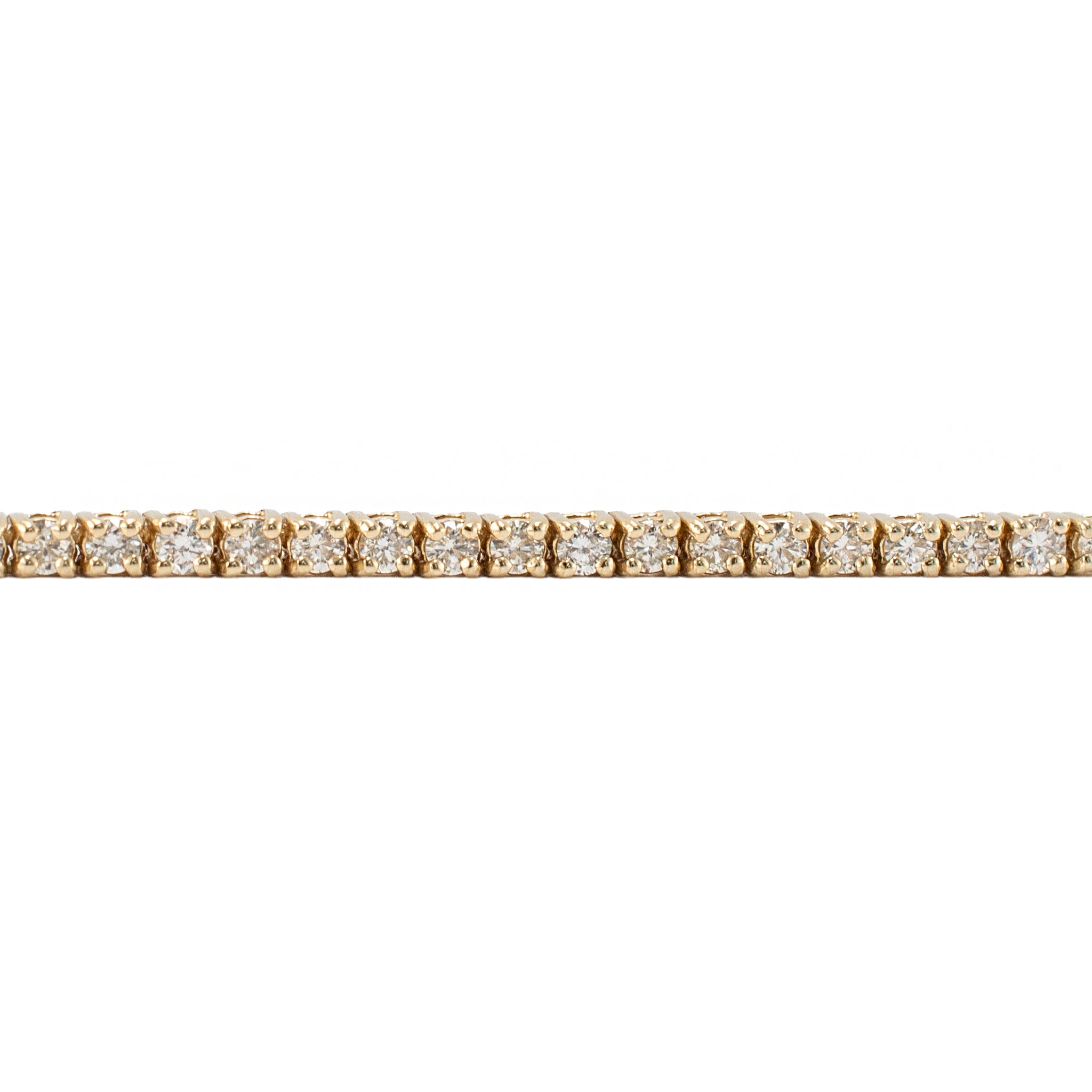 Ladies 14K Yellow Gold 4 Prong 4.63ctw Diamond Tennis Chain Necklace