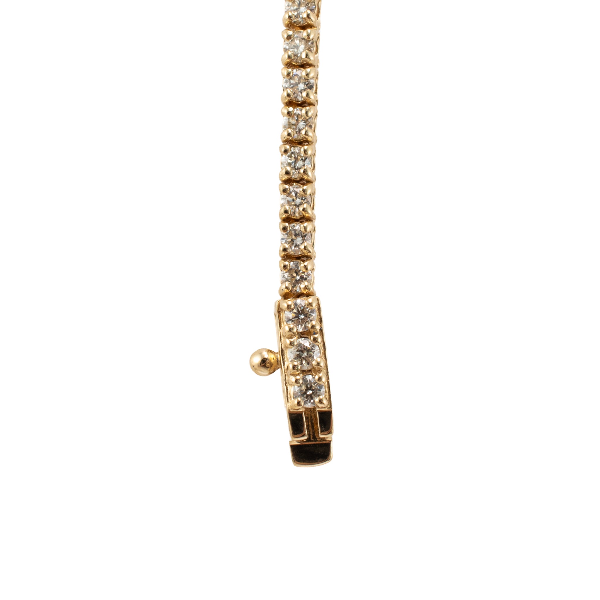 Ladies 14K Yellow Gold 4 Prong 4.63ctw Diamond Tennis Chain Necklace
