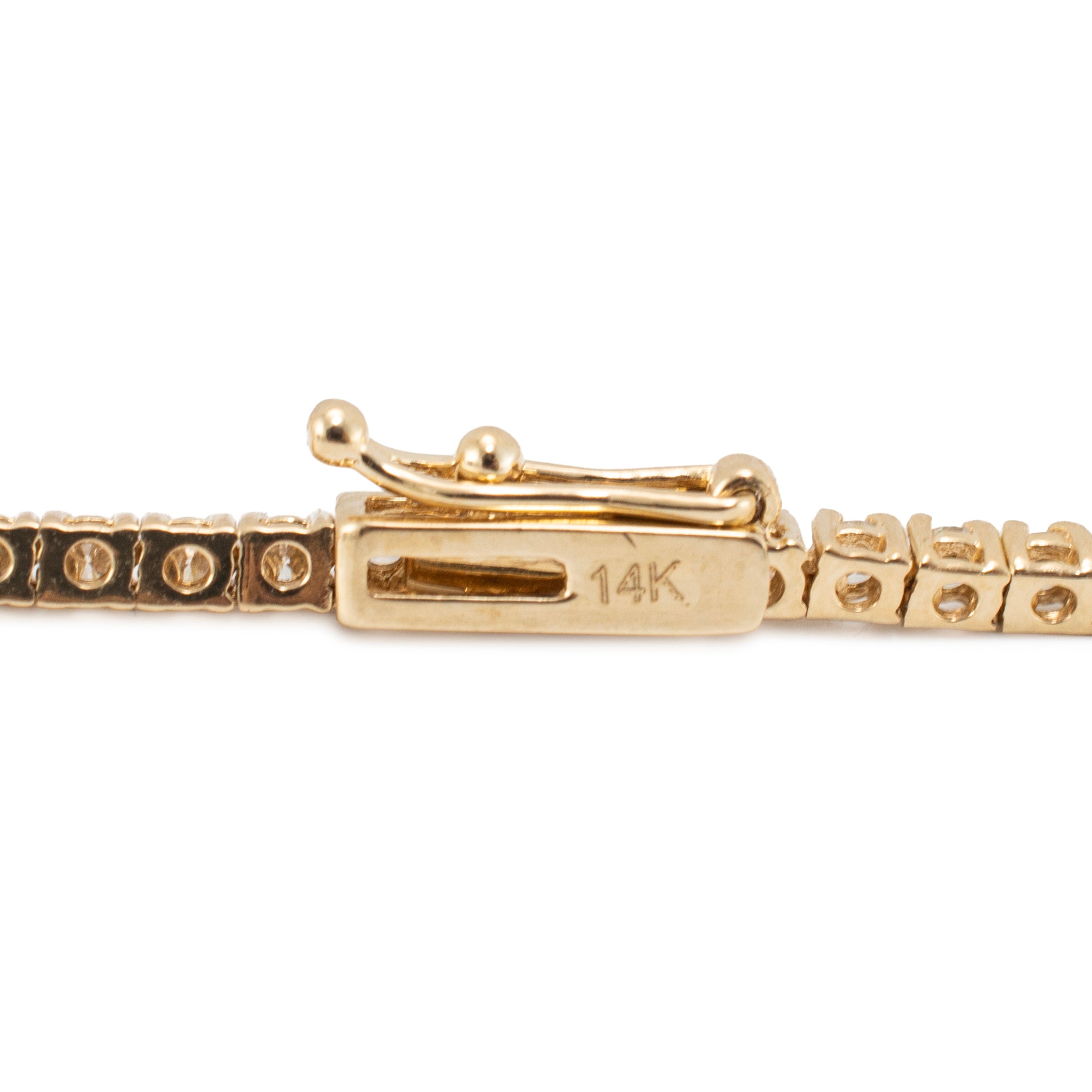Ladies 14K Yellow Gold 4 Prong 4.63ctw Diamond Tennis Chain Necklace