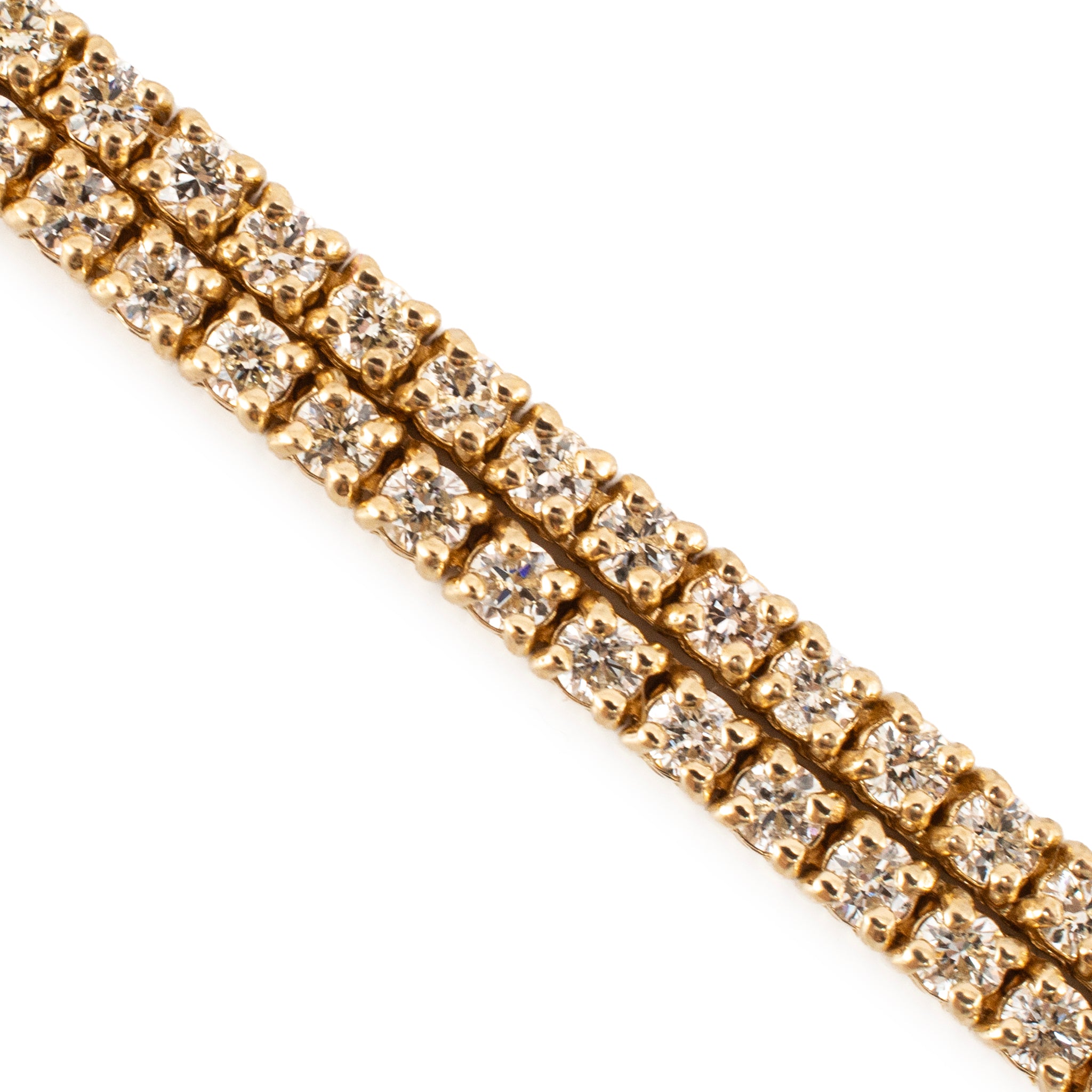 Ladies 14K Yellow Gold 4 Prong 4.63ctw Diamond Tennis Chain Necklace