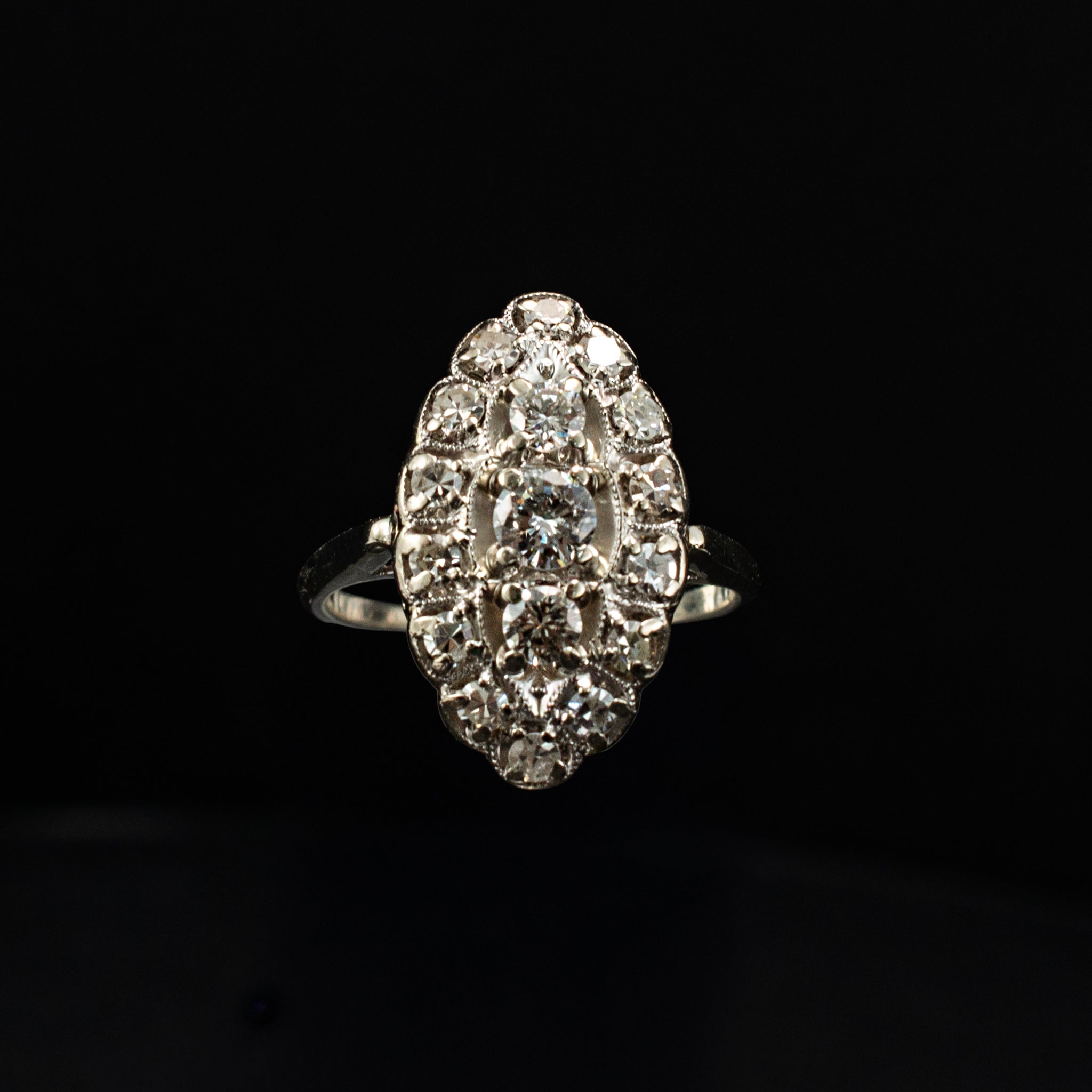 Band 14K White Cluster Edwardian DJP Jewelers & Luxury Buyers