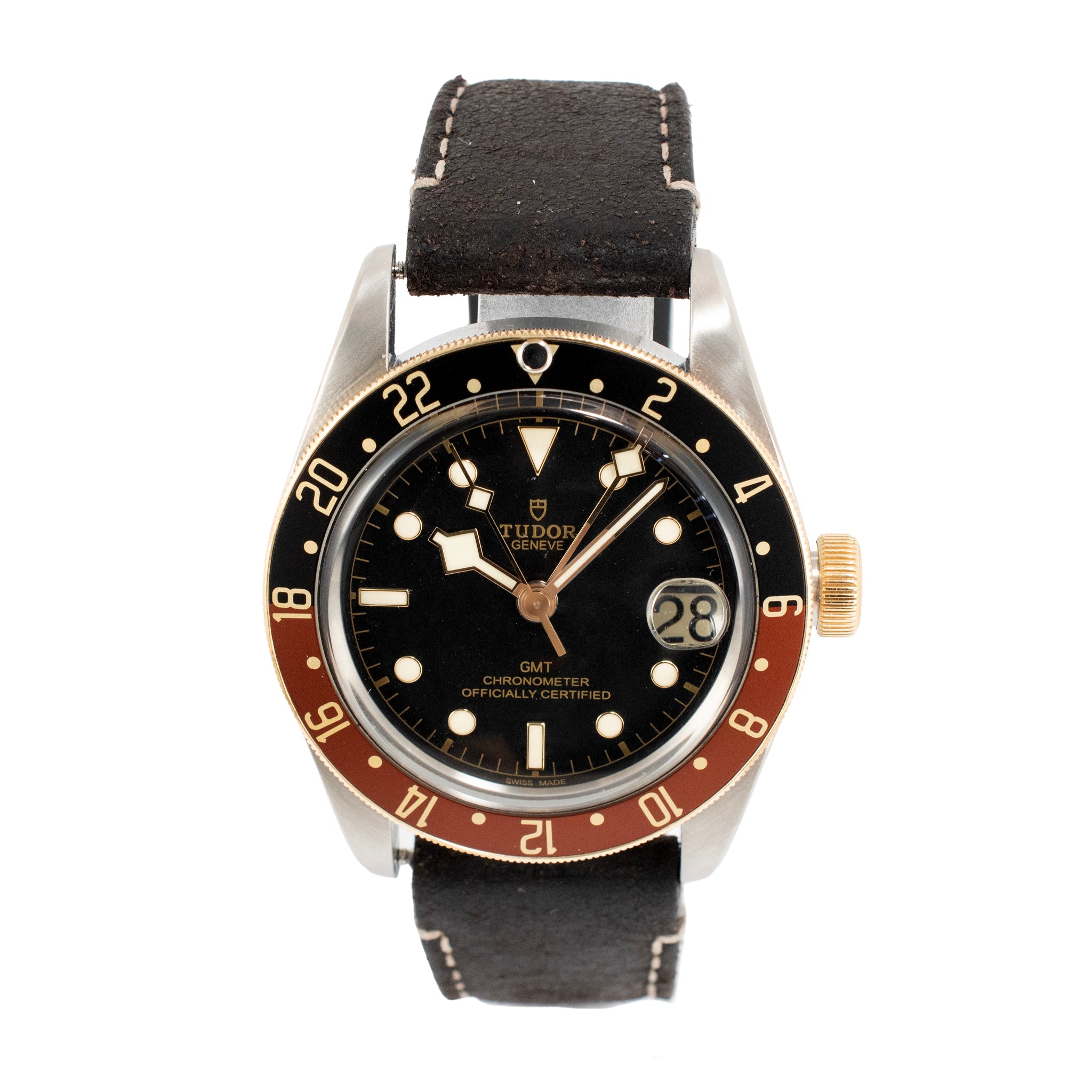 Tudor Black Bay GMT 41MM 79833MN Steel Gold Black Dial Root Beer Watch
