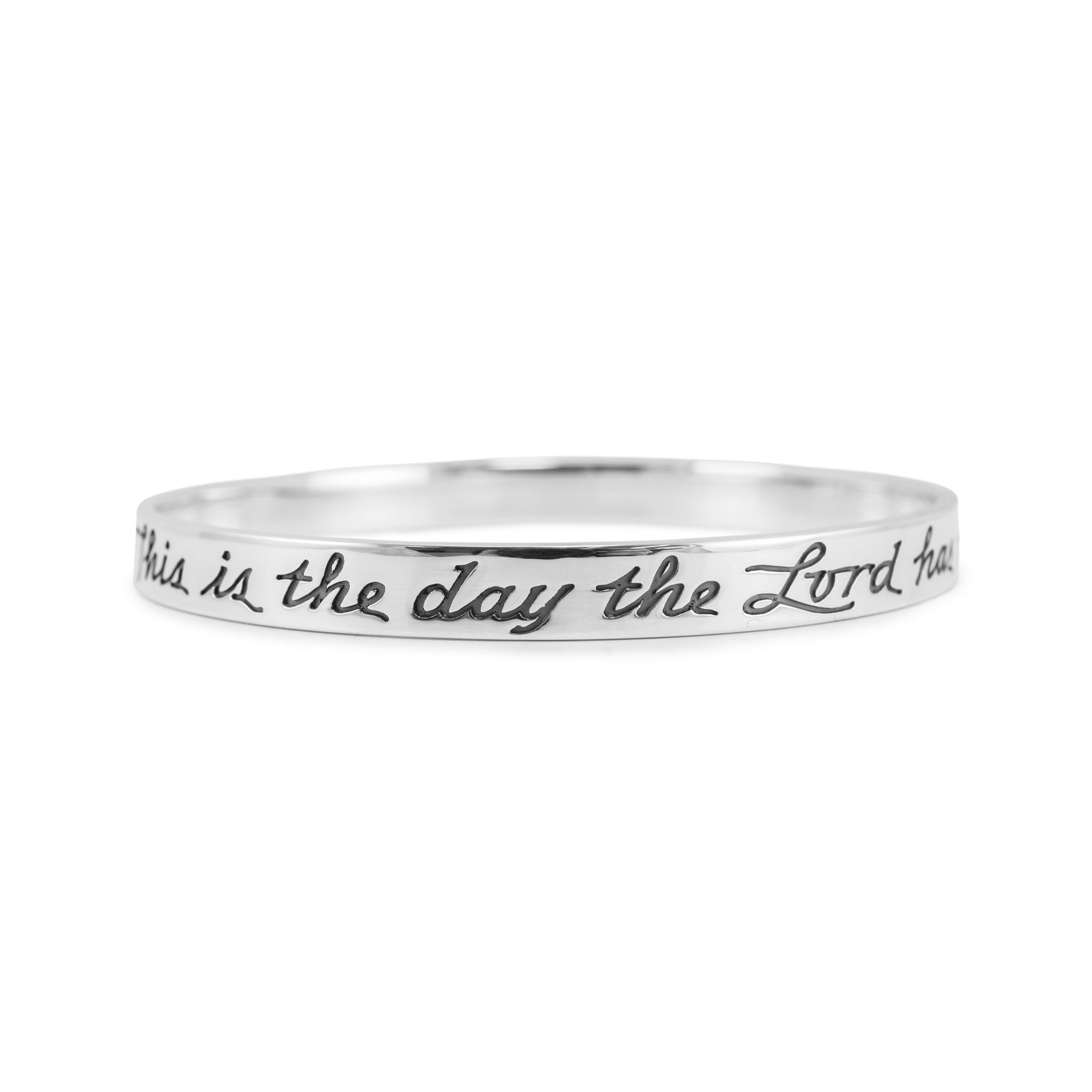 James Avery 925 Silver Retired This Is the Day the Lord Has Made Bangle Bracelet